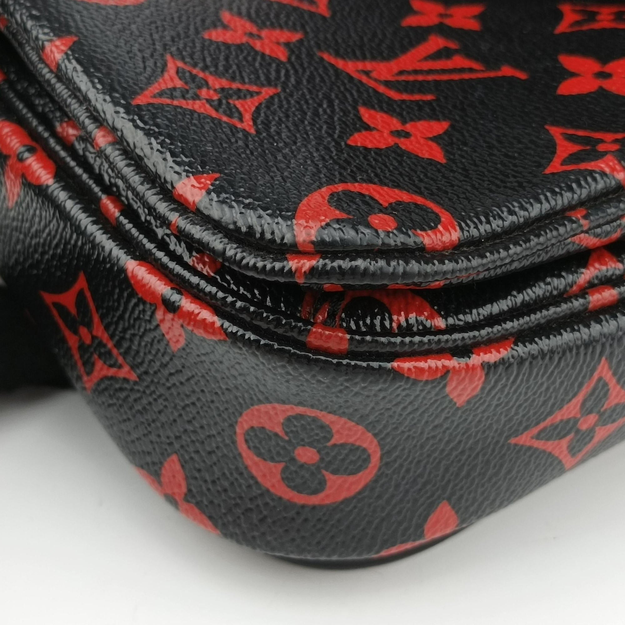 Vintage Louis Vuitton Pochette Metis MM Noir×ROUGE Monogram Infrarouge M41462 shoulderbag | stylenewstar
