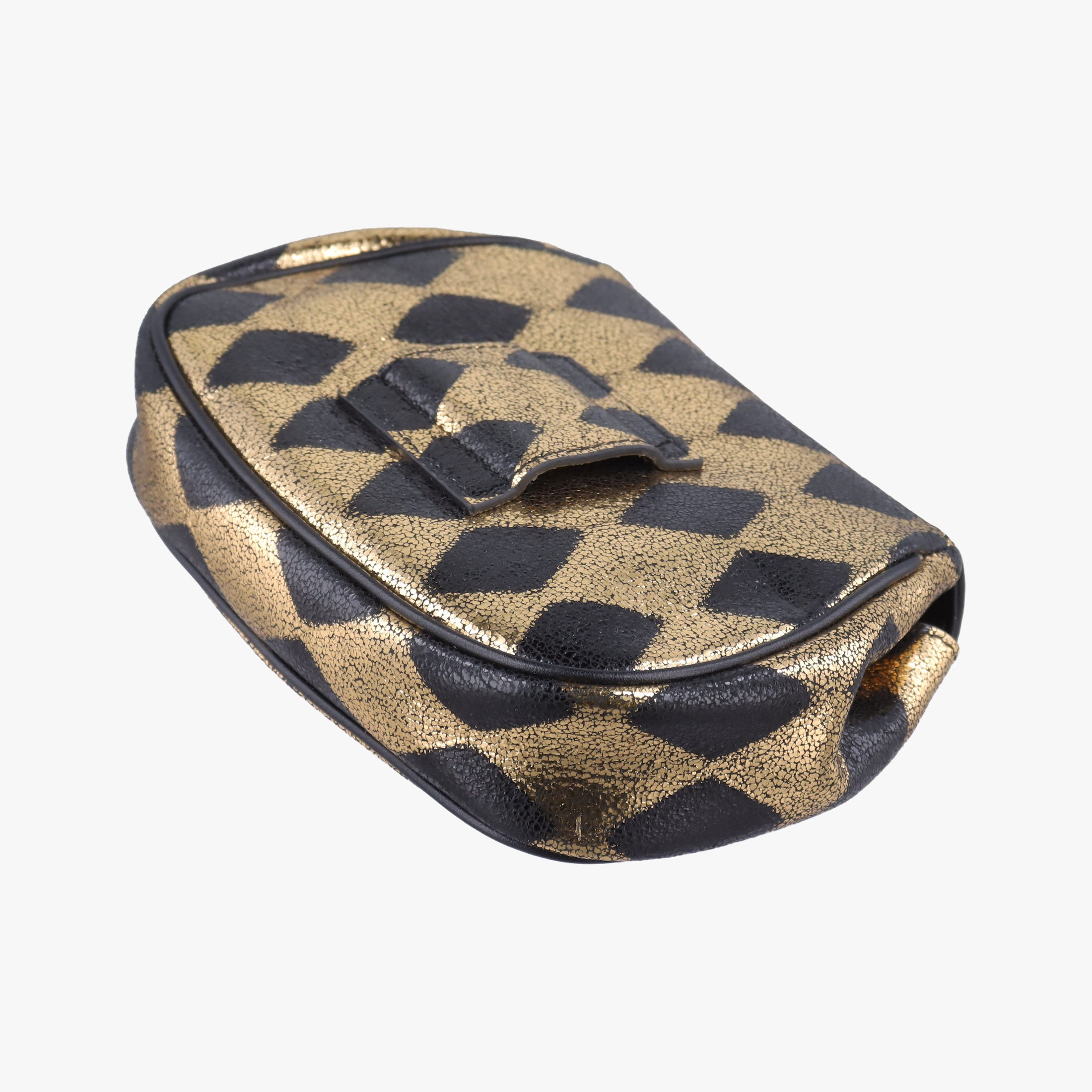 Vintage Gucci Metallic Crackle Golden×black Leather 605112 bum bag/waist bag | stylenewstar