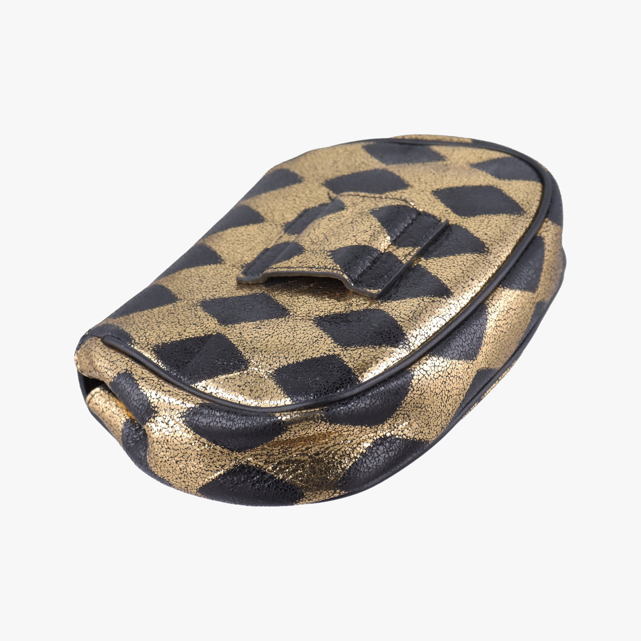 Vintage Gucci Metallic Crackle Golden×black Leather 605112 bum bag/waist bag | stylenewstar