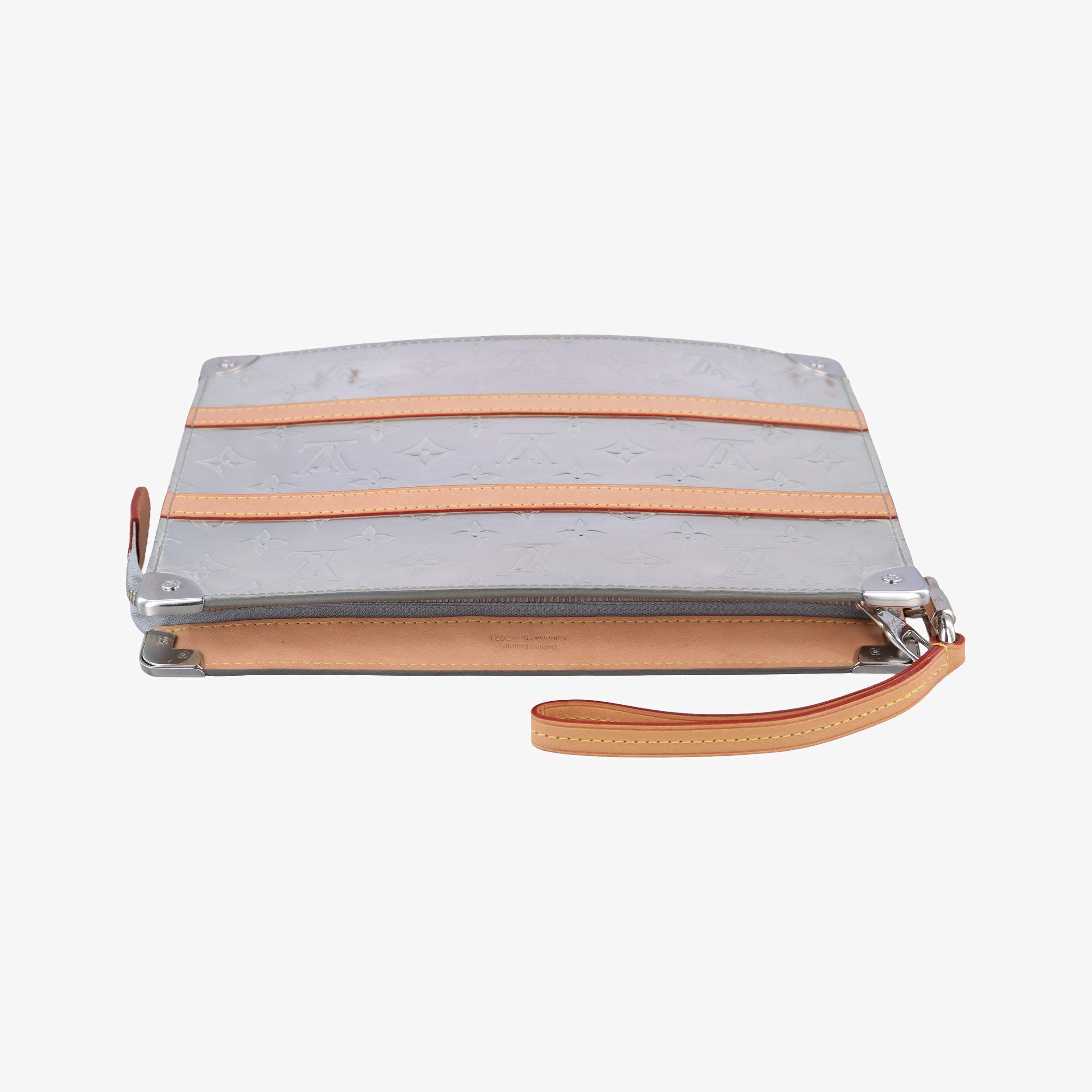 Pre-owned Louis Vuitton Monogram Mirror Handle Soft Trunk Silver Vernis M80807 clutchbag | stylenewstar