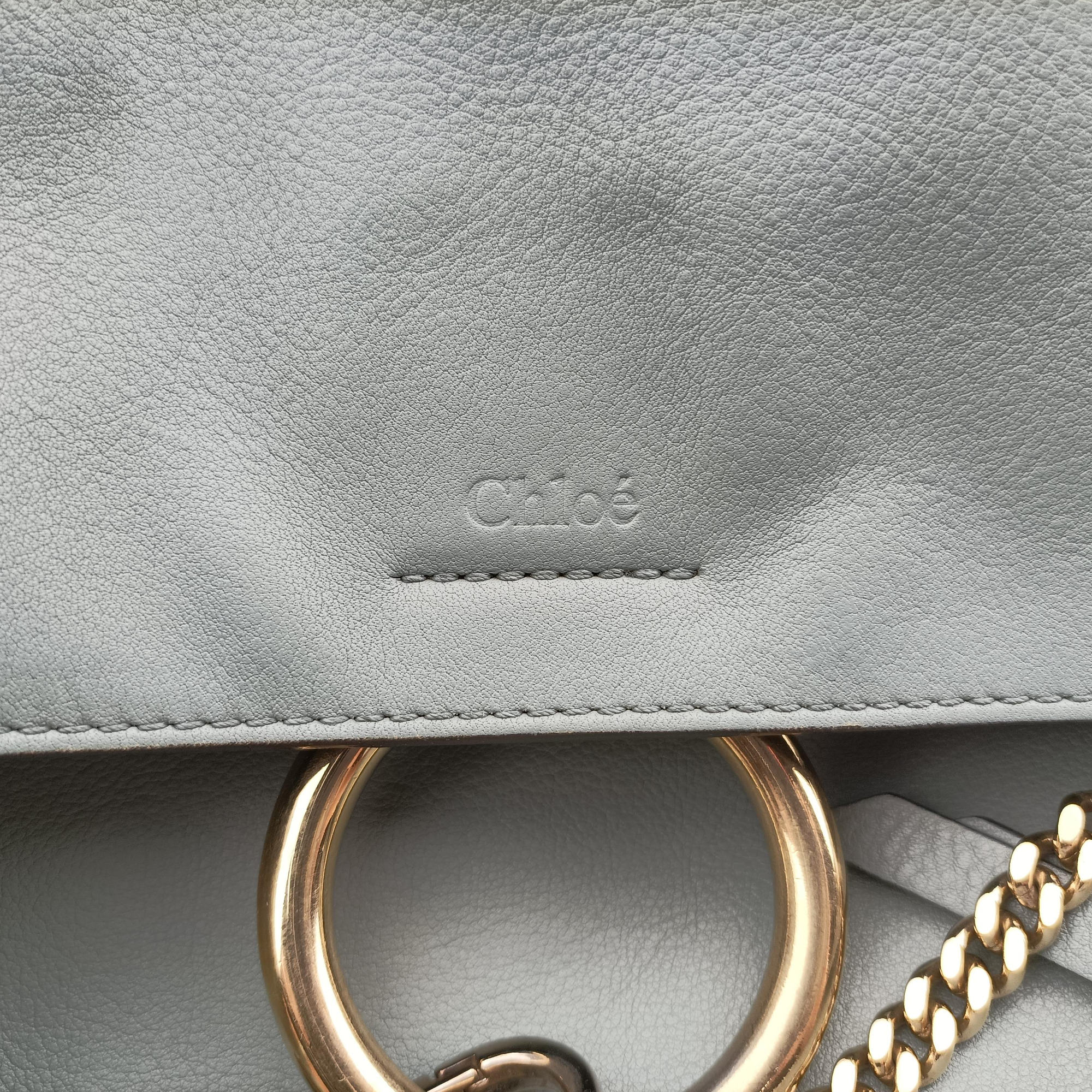 Pre-owned Chloe FAYE DAY Blue Leather  shoulderbag | stylenewstar