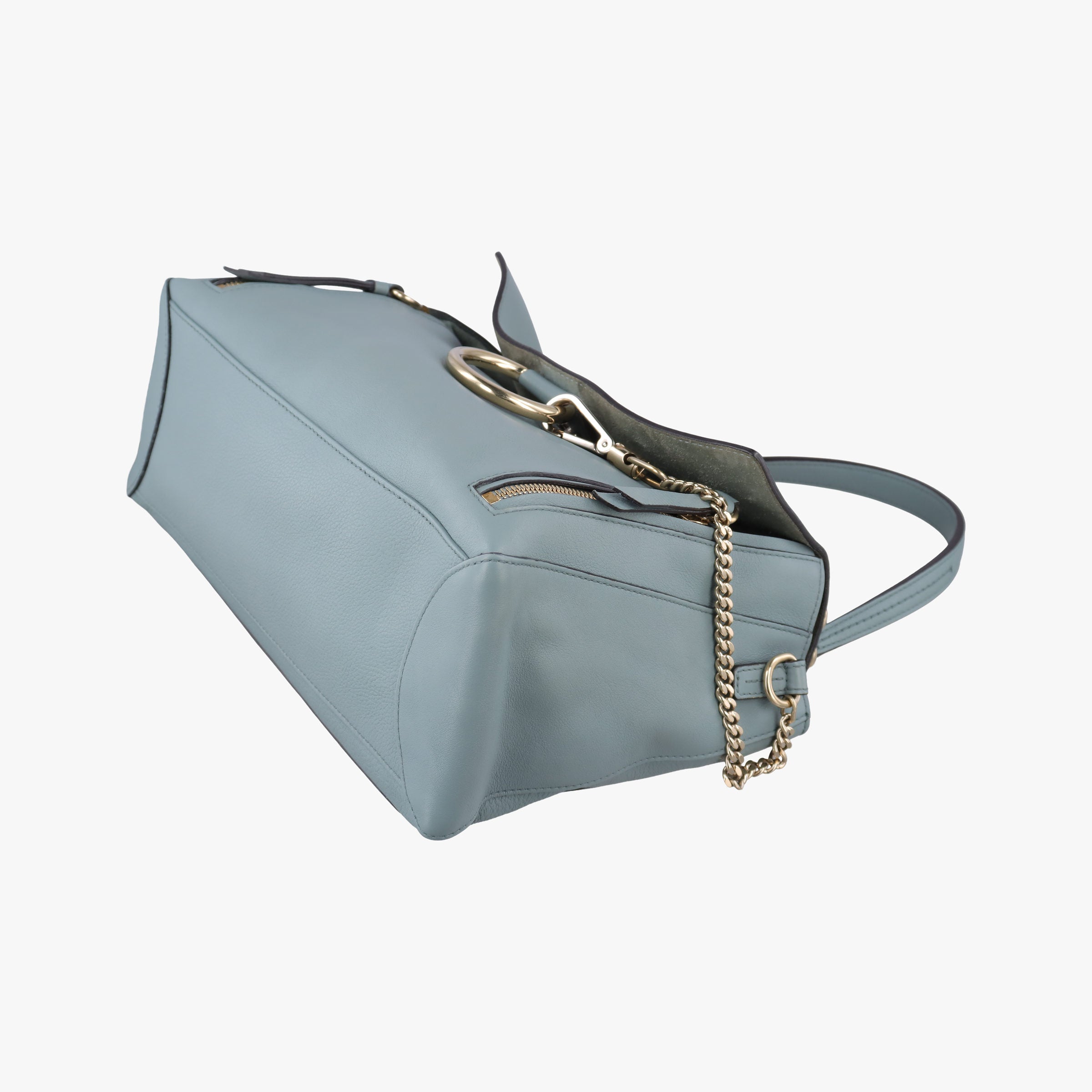 Pre-owned Chloe FAYE DAY Blue Leather  shoulderbag | stylenewstar