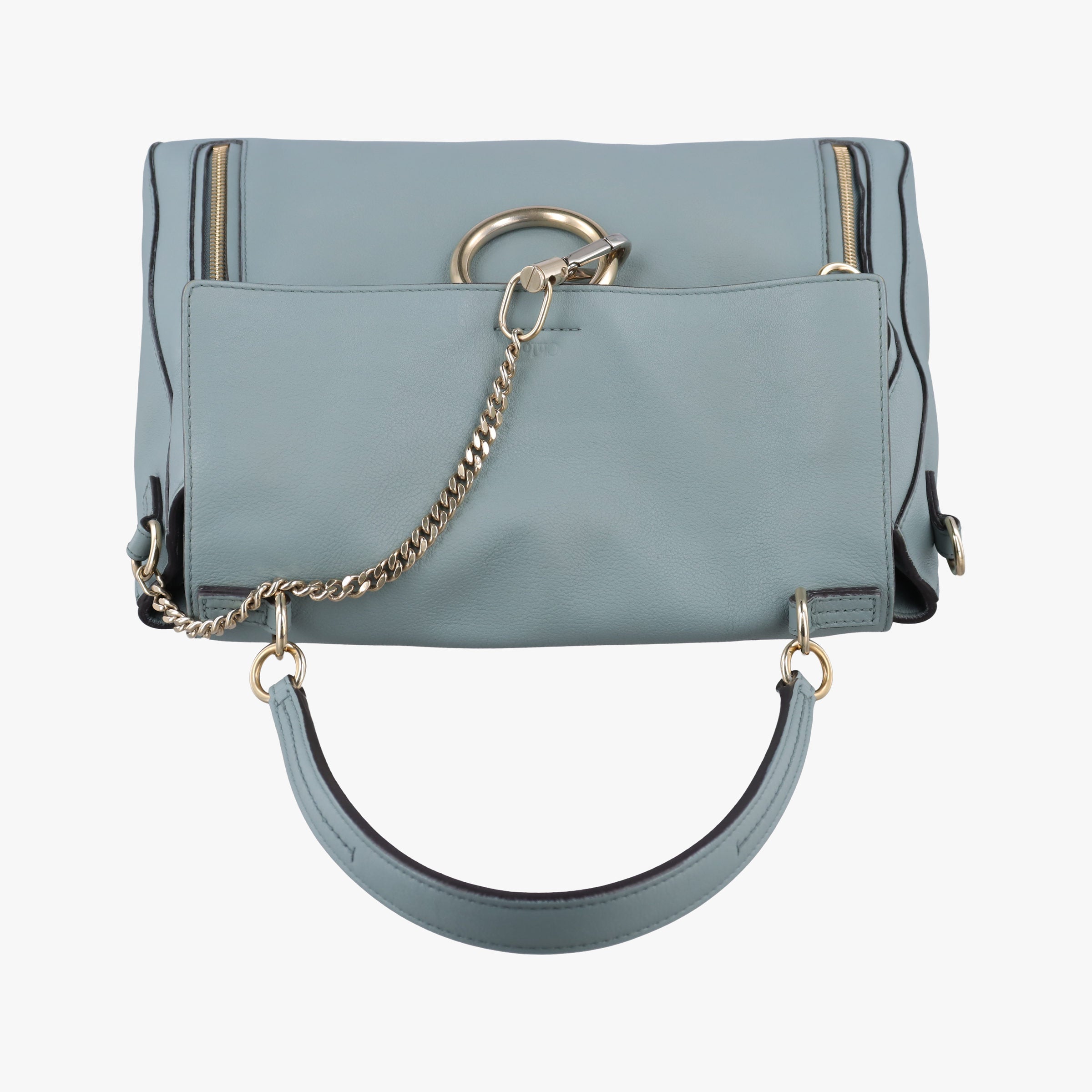 Pre-owned Chloe FAYE DAY Blue Leather  shoulderbag | stylenewstar