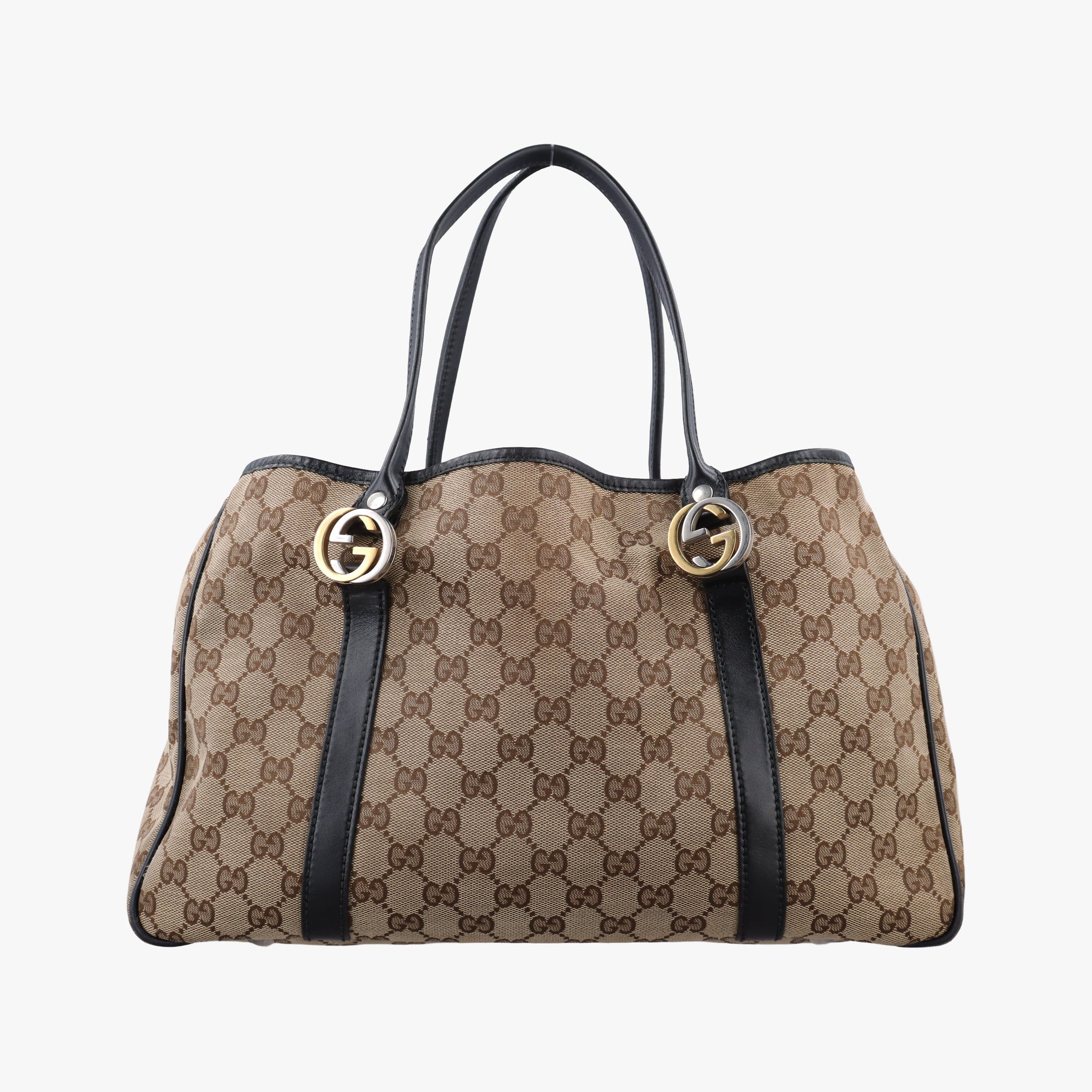 Secondhand Gucci GG Canvas GG Twins Beige × Black Canvas×Leather 232957 handbag | stylenewstar