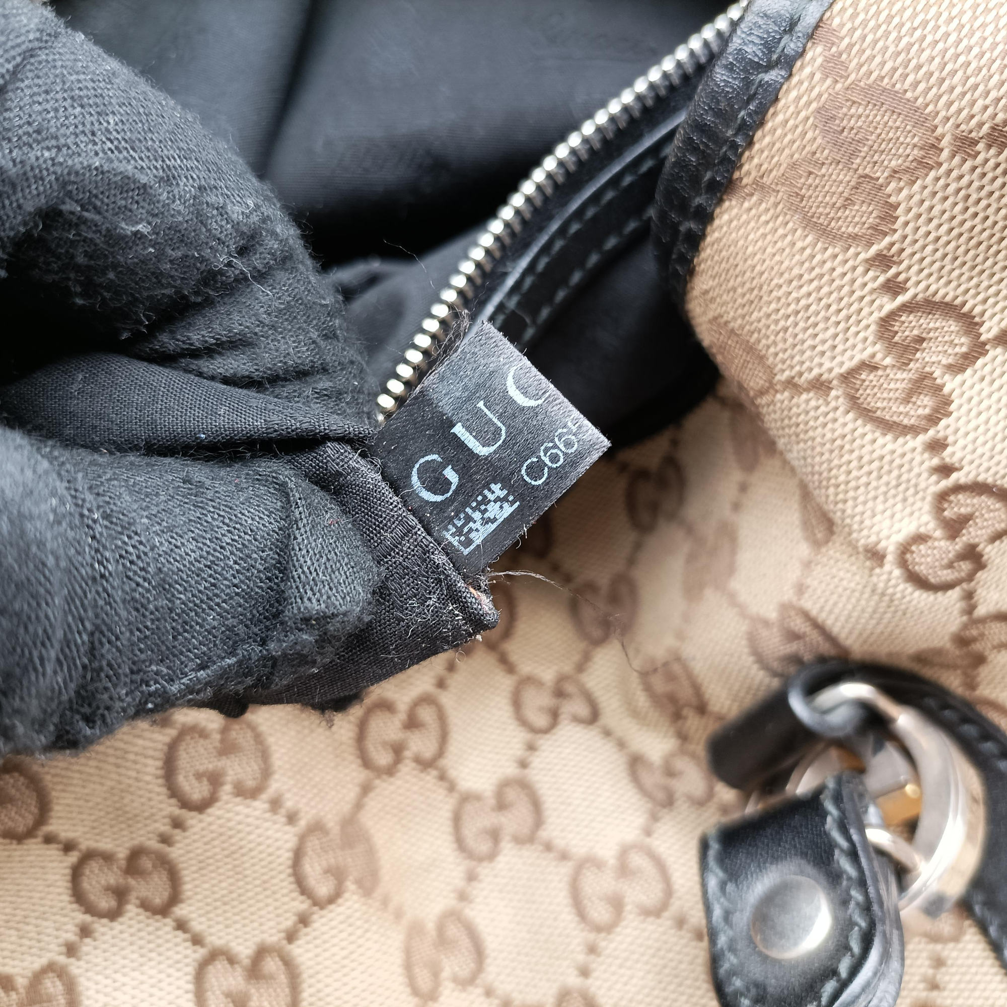 Secondhand Gucci GG Canvas GG Twins Beige × Black Canvas×Leather 232957 handbag | stylenewstar