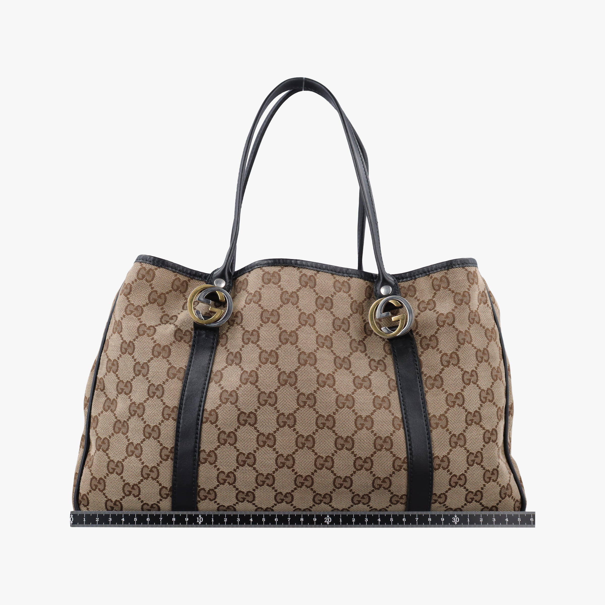 Secondhand Gucci GG Canvas GG Twins Beige × Black Canvas×Leather 232957 handbag | stylenewstar