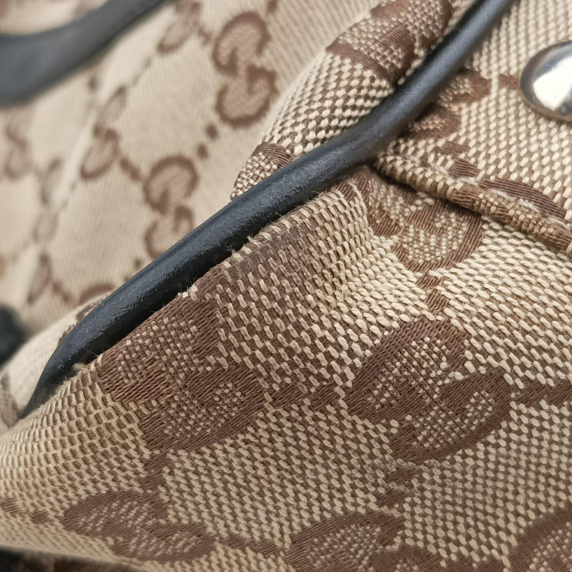 Secondhand Gucci GG Canvas GG Twins Beige × Black Canvas×Leather 232957 handbag | stylenewstar