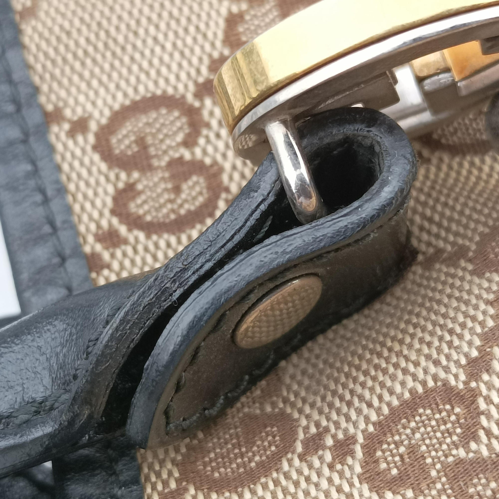 Secondhand Gucci GG Canvas GG Twins Beige × Black Canvas×Leather 232957 handbag | stylenewstar