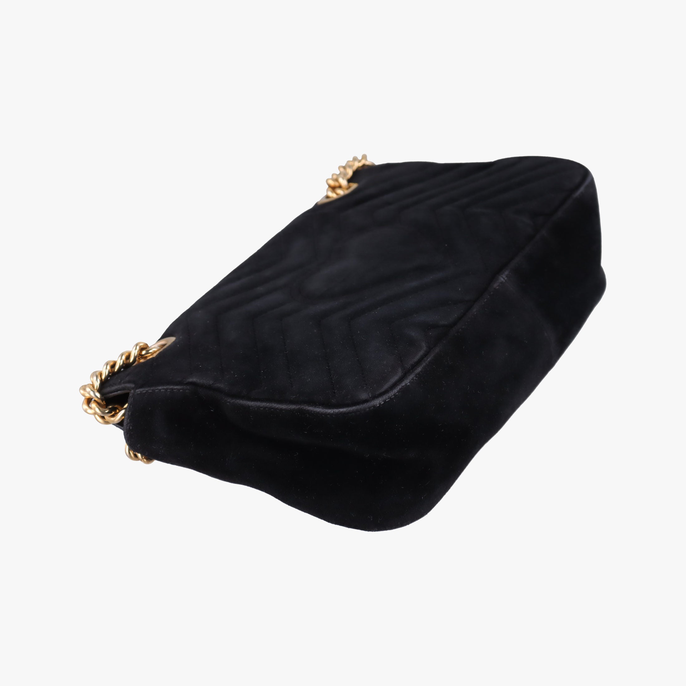 Pre-owned Gucci GG Marmont Black velour 443497 shoulderbag | stylenewstar