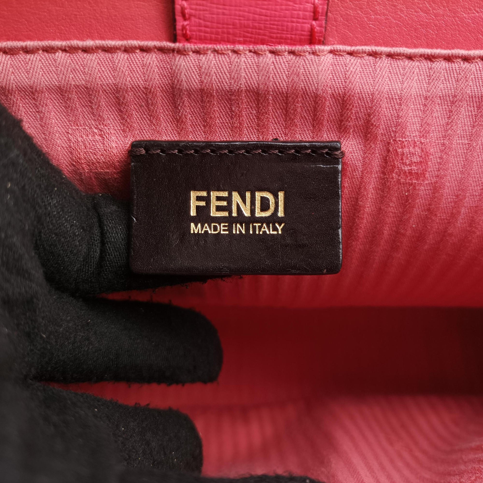 Pre-owned Fendi Petite 2 JOURS Pink Leather 8BH253 shoulderbag | stylenewstar