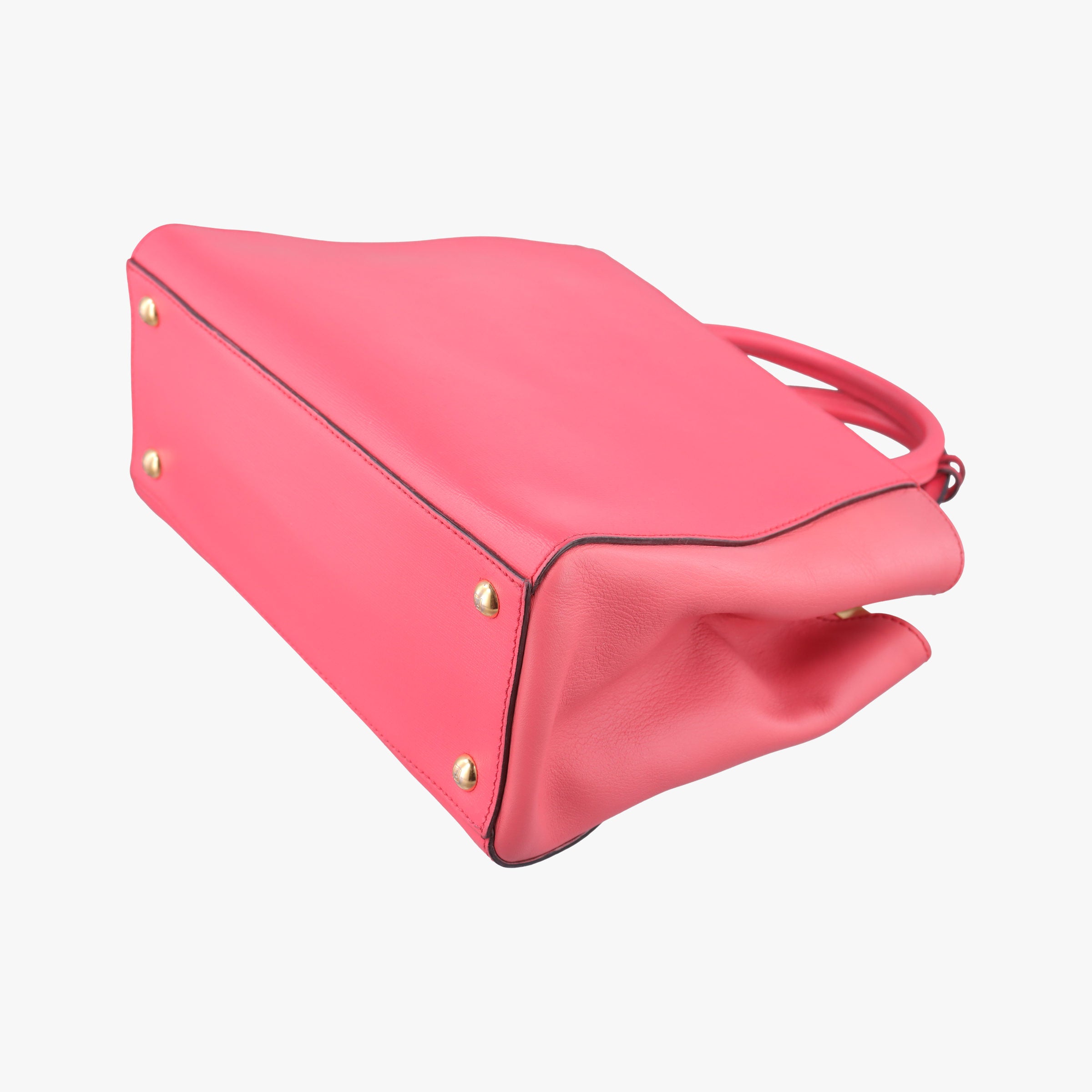 Pre-owned Fendi Petite 2 JOURS Pink Leather 8BH253 shoulderbag | stylenewstar