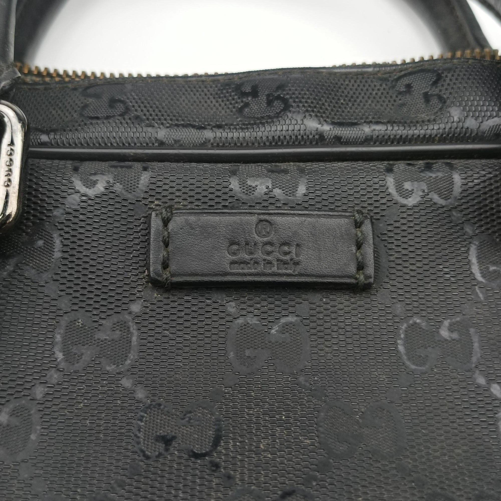 Vintage Gucci GG Imprime Briefcase Black PVC coated canvas 201480 handbag | stylenewstar