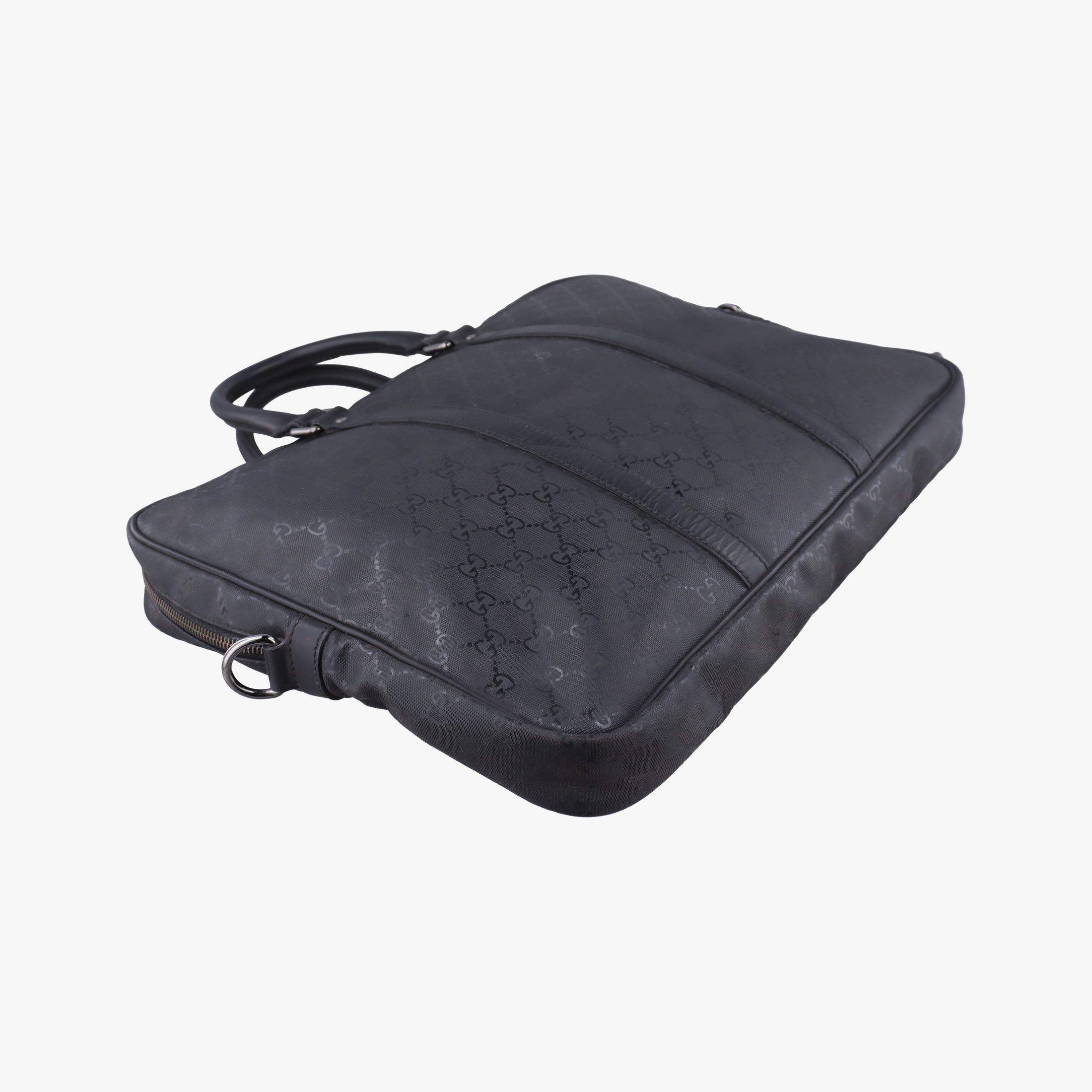Vintage Gucci GG Imprime Briefcase Black PVC coated canvas 201480 handbag | stylenewstar