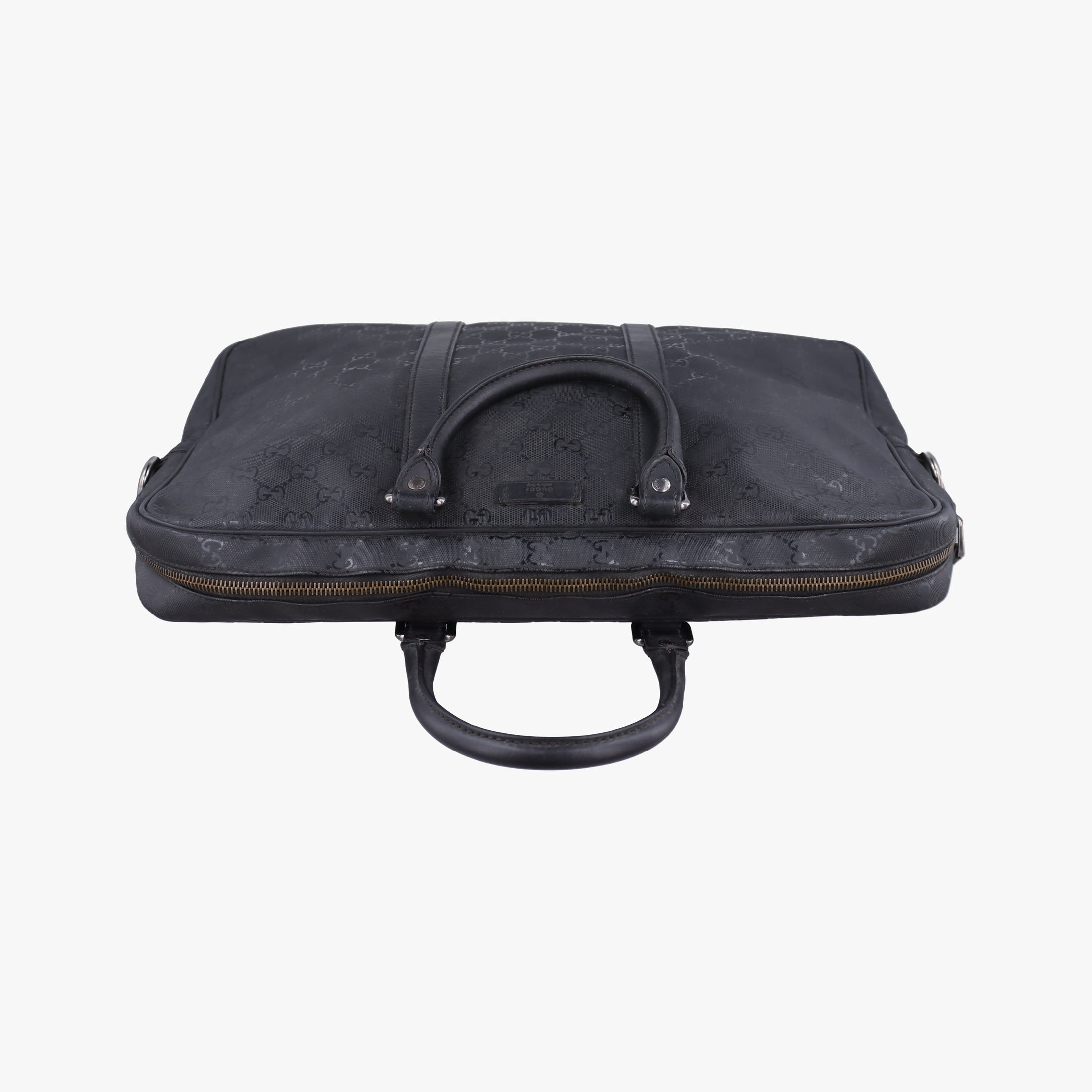Vintage Gucci GG Imprime Briefcase Black PVC coated canvas 201480 handbag | stylenewstar