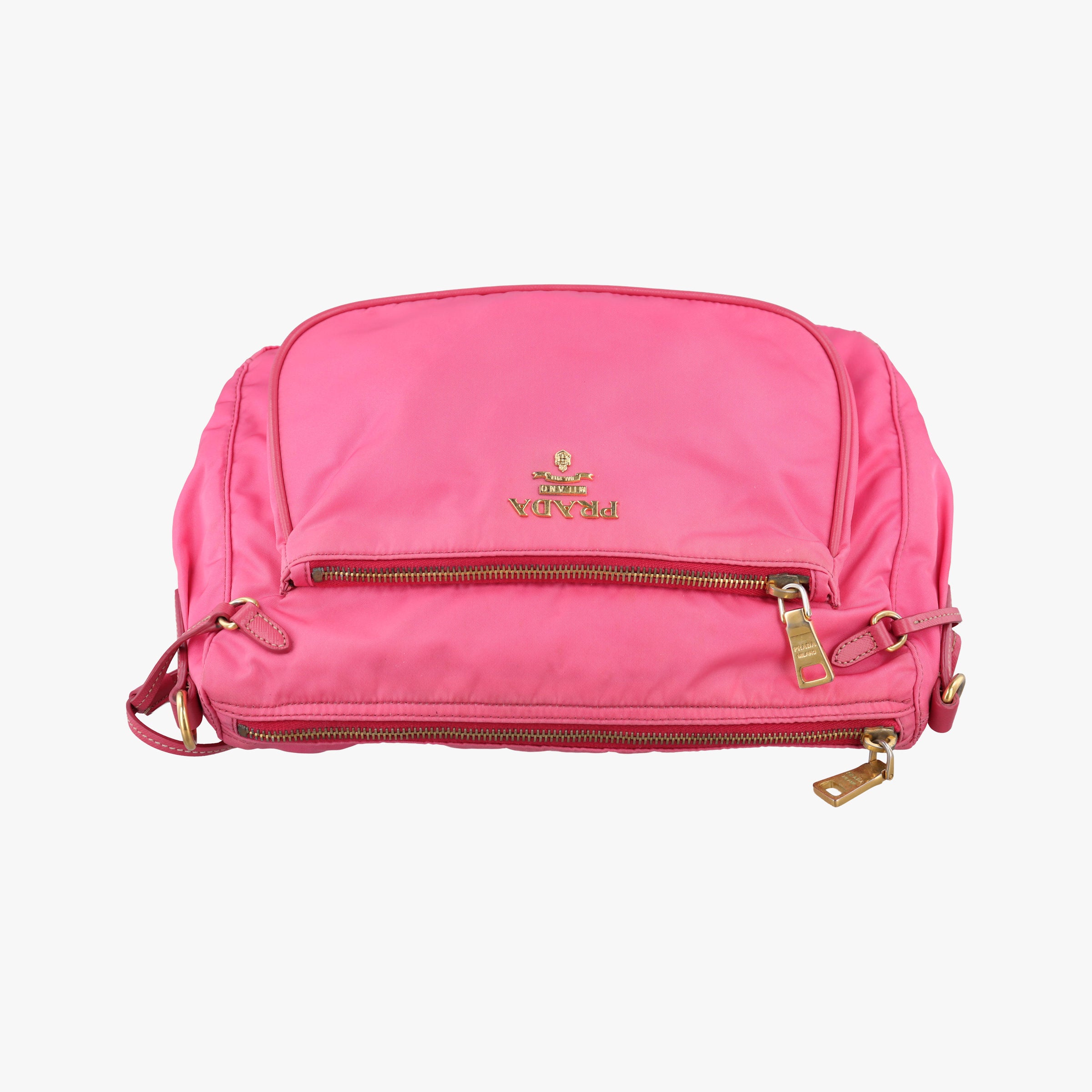 Pre-owned Prada Tessuto Ibisco Nylon × Saffiano Leather BT0689 shoulderbag | stylenewstar