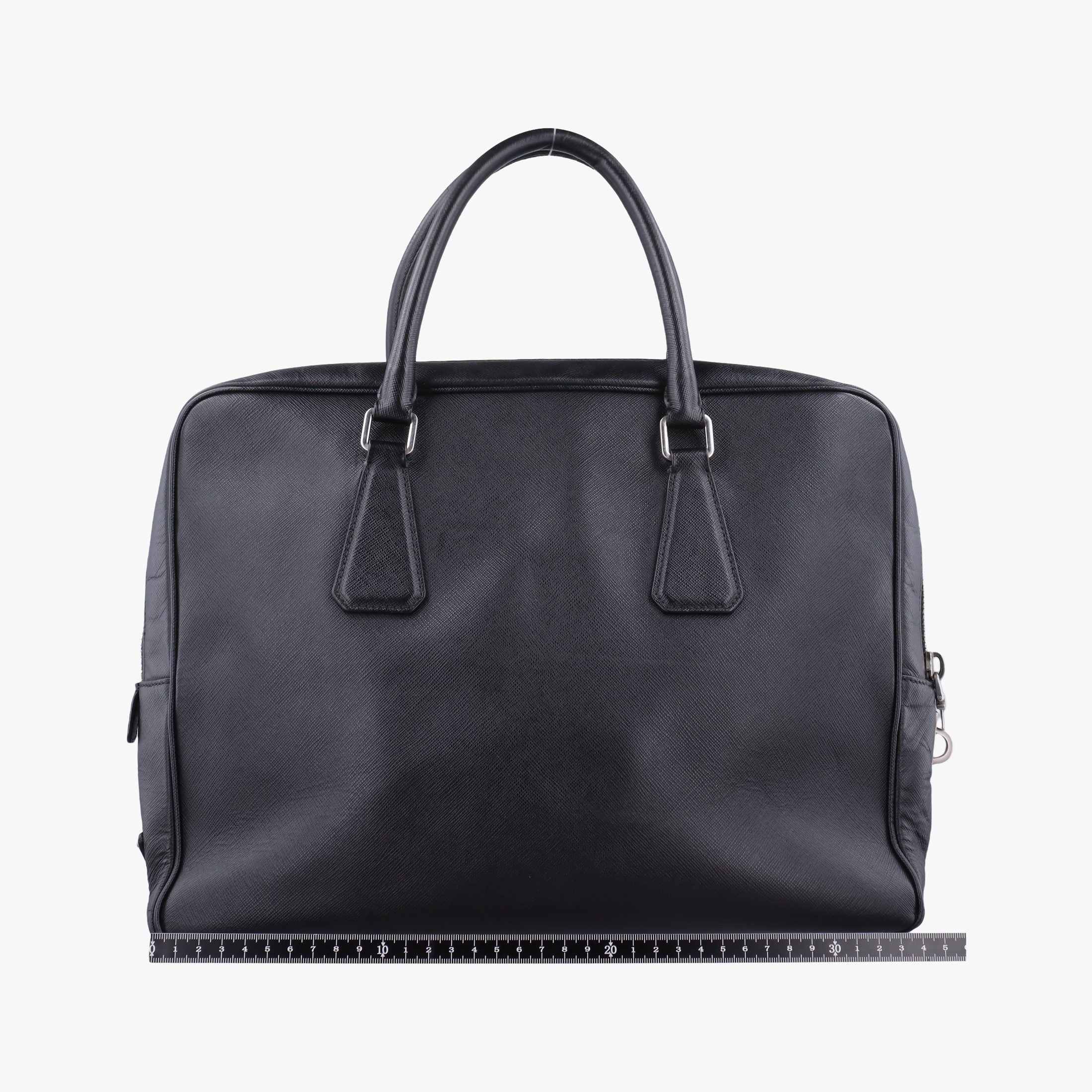 Pre-owned Prada business bag briefcase Black SAFFIANO Leather 2VE363 handbag | stylenewstar