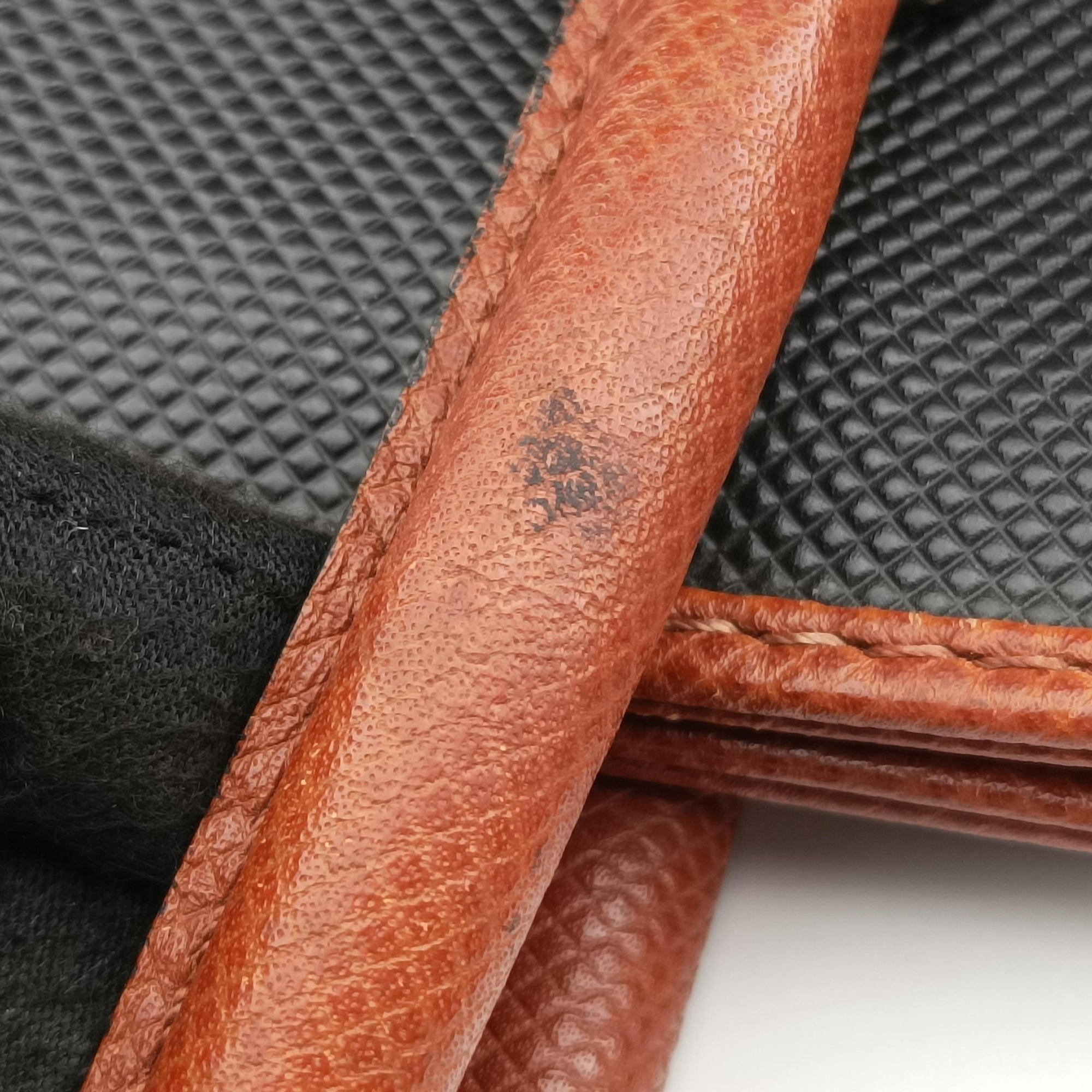 Vintage Bottega Veneta Marco Polo Jet Black × Caramel Brown PVC Coated Canvas × Calfskin  handbag | stylenewstar