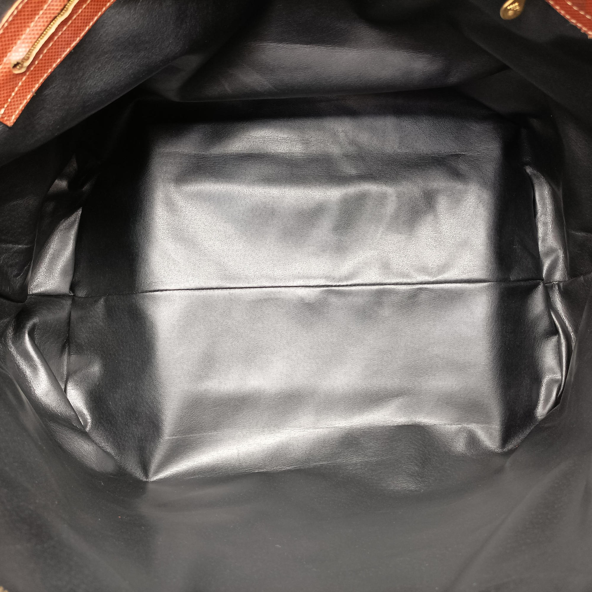 Vintage Bottega Veneta Marco Polo Jet Black × Caramel Brown PVC Coated Canvas × Calfskin  handbag | stylenewstar