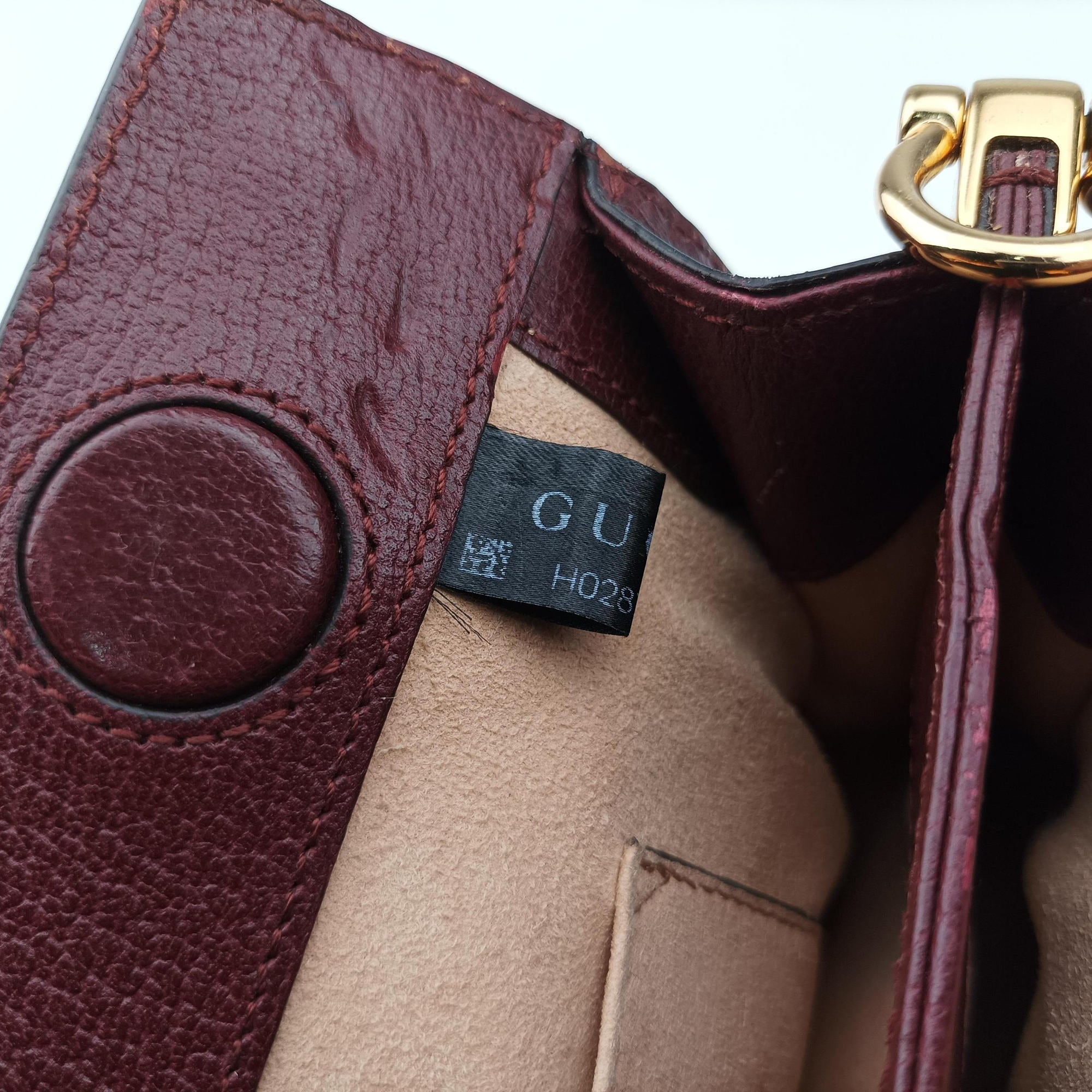 Secondhand Gucci Ophidia Burgundy Leather 503877 shoulderbag | stylenewstar