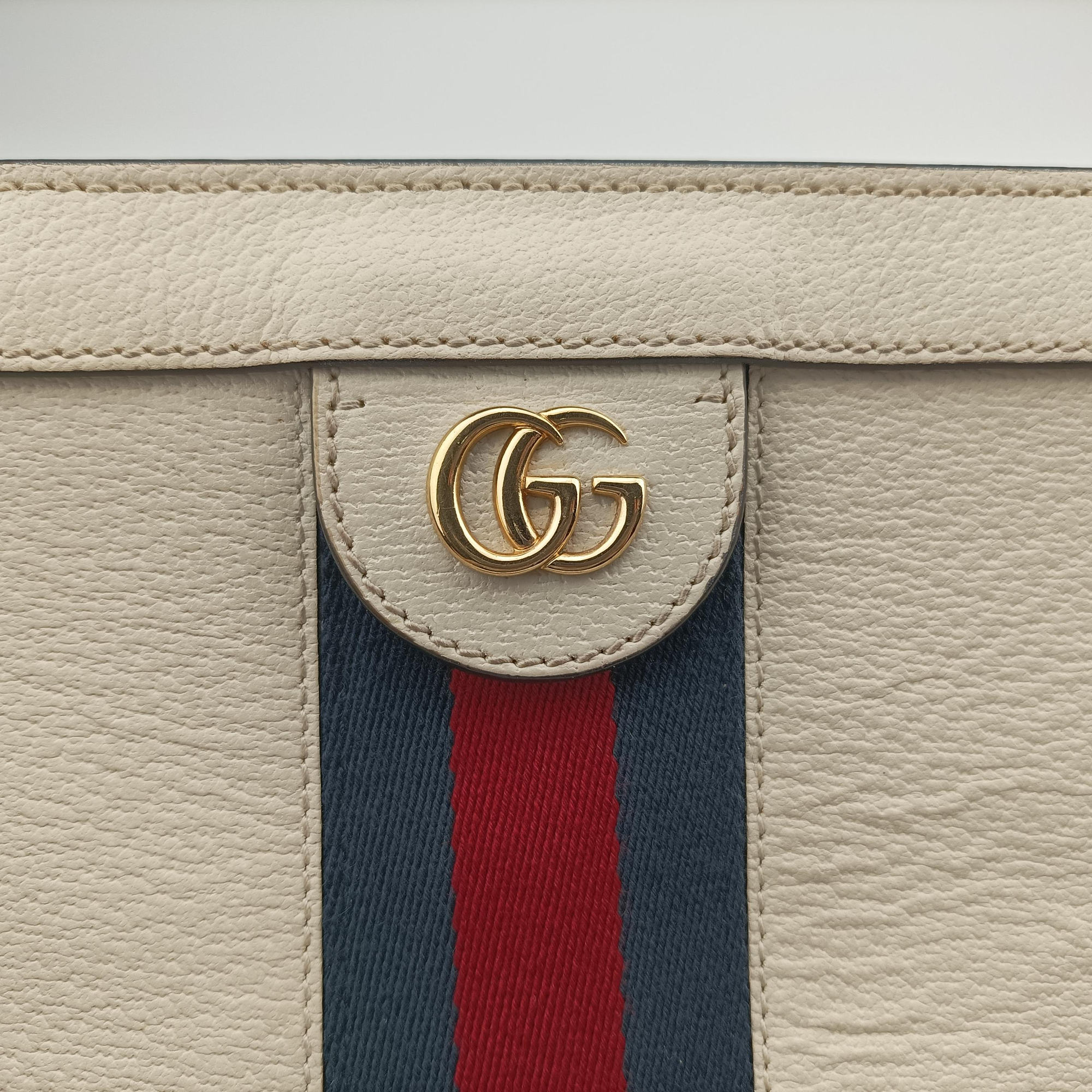 Pre-owned Gucci Ophidia White×Black×red Leather 503877 shoulderbag | stylenewstar