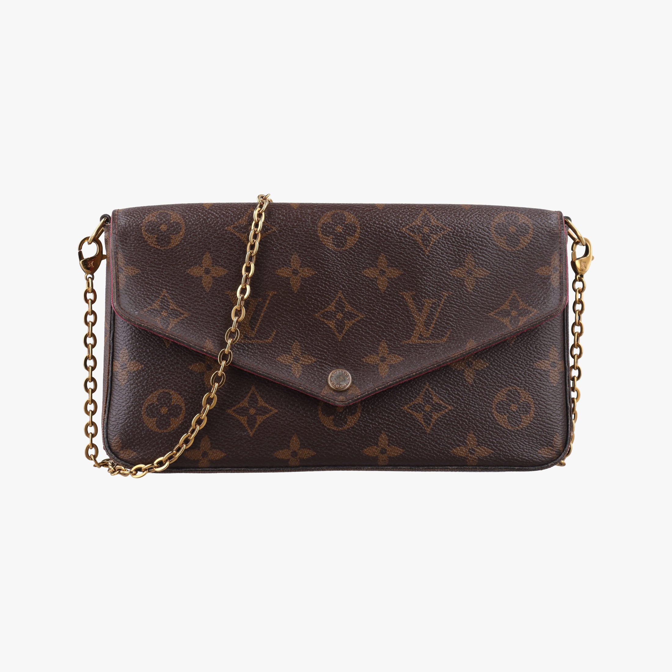 Pre-owned Louis Vuitton Pochette FeLICIE Brown Monogram Canvas M61276 shoulderbag | stylenewstar