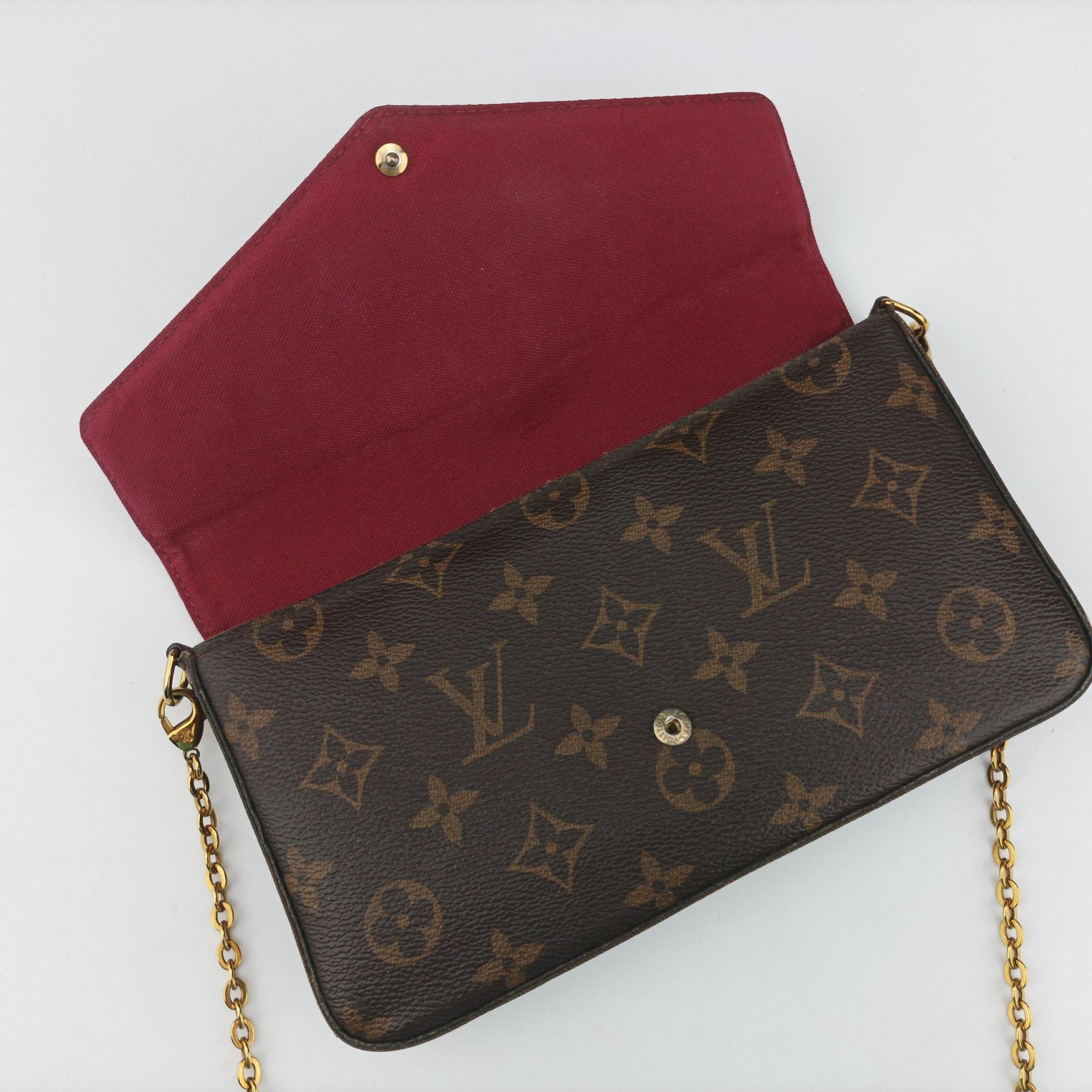 Pre-owned Louis Vuitton Pochette FeLICIE Brown Monogram Canvas M61276 shoulderbag | stylenewstar