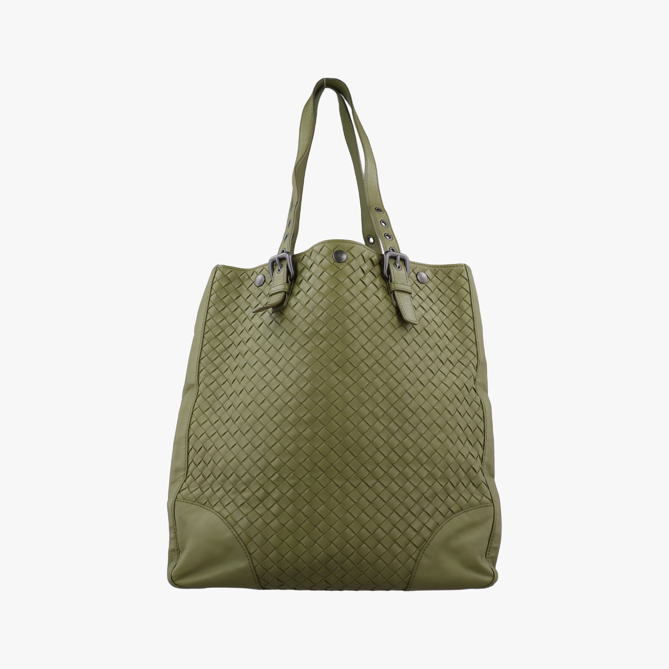 Secondhand Bottega Veneta Intrecciato Shopper Acatl Green lambskin  handbag | stylenewstar