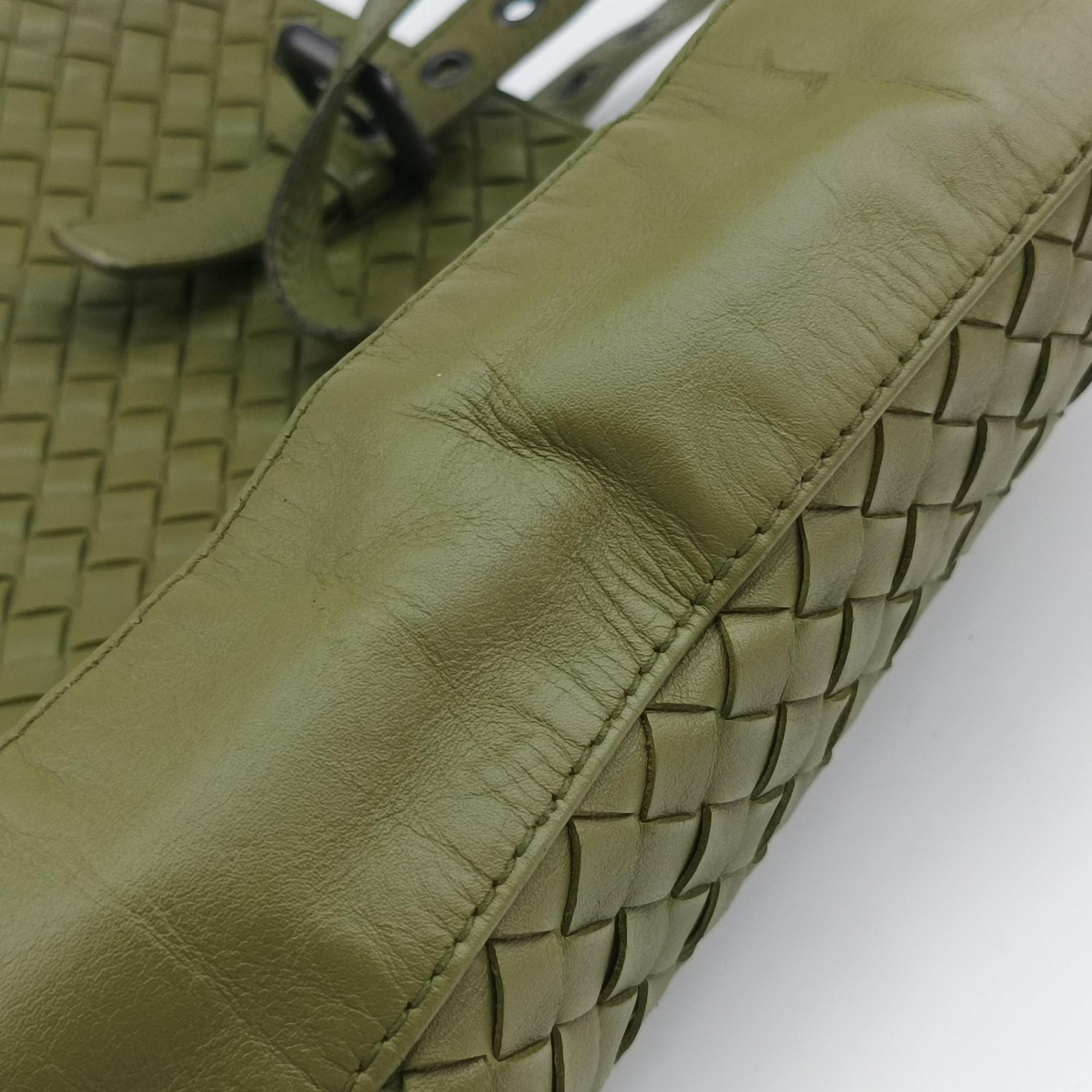 Secondhand Bottega Veneta Intrecciato Shopper Acatl Green lambskin  handbag | stylenewstar
