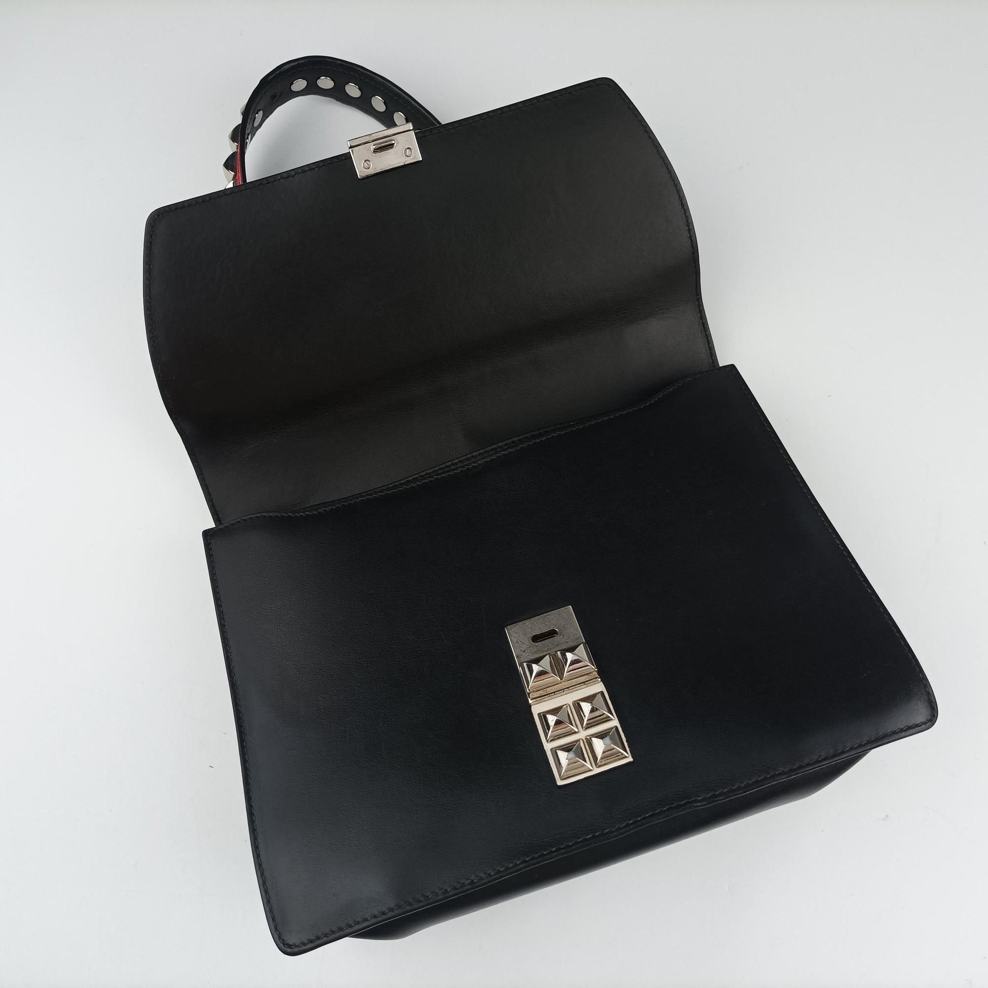 Vintage Prada Electra Studded Black Leather×Saffiano leather 1BD120 shoulderbag | stylenewstar