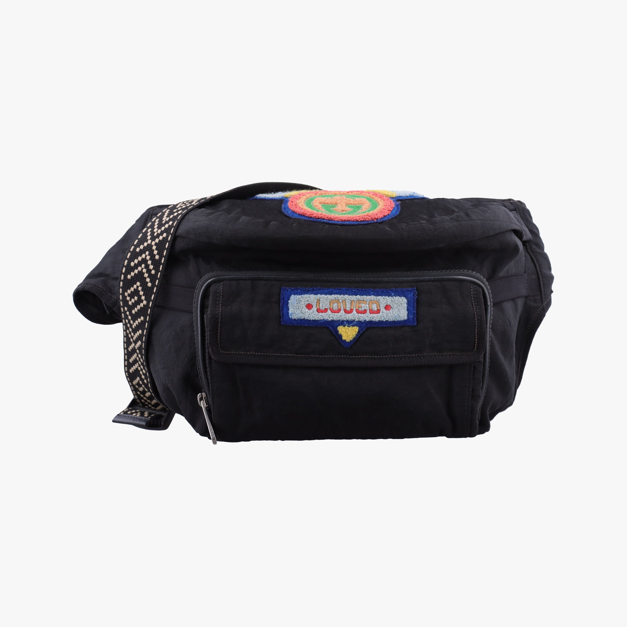 Vintage Gucci 80s Patch Black Nylon 536842 bum bag/waist bag | stylenewstar