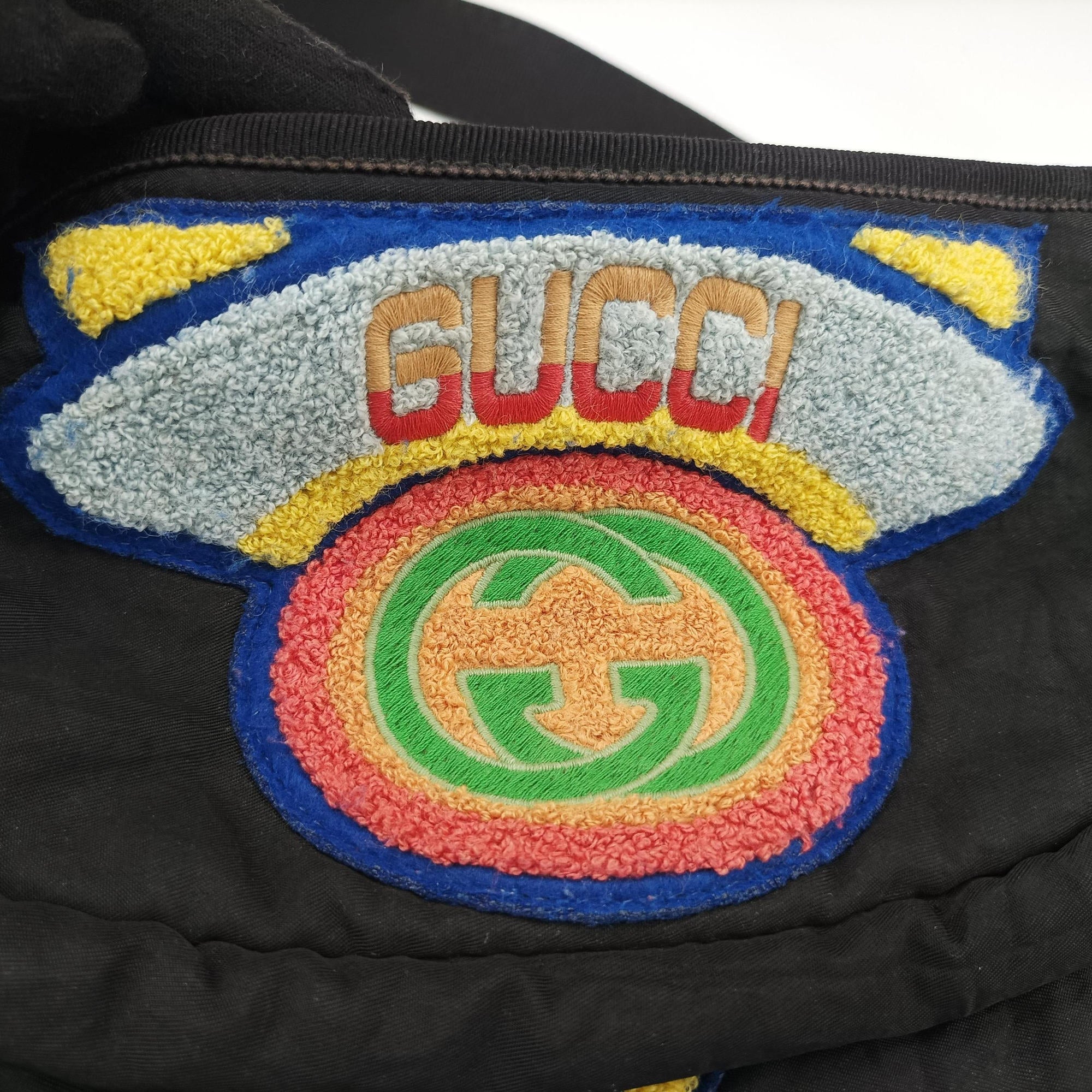 Vintage Gucci 80s Patch Black Nylon 536842 bum bag/waist bag | stylenewstar