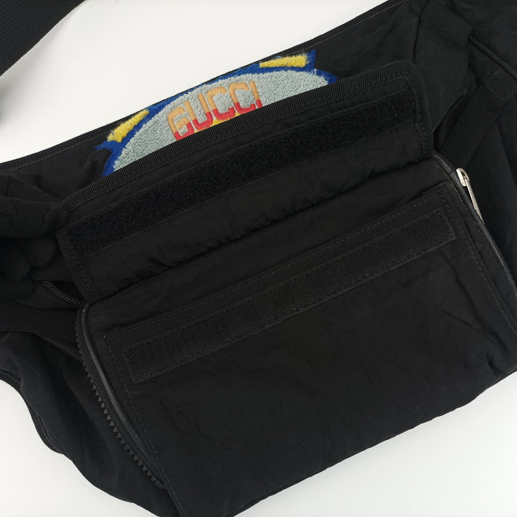 Vintage Gucci 80s Patch Black Nylon 536842 bum bag/waist bag | stylenewstar