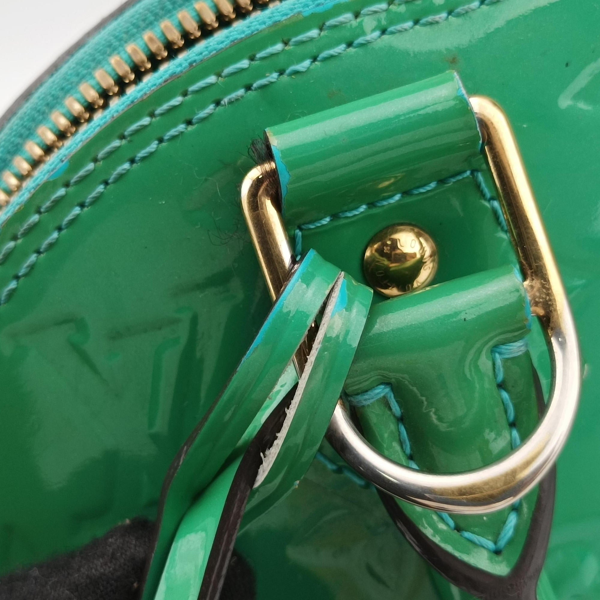 Vintage Louis Vuitton Alma BB Blue Lagon Vernis M91696 shoulderbag | stylenewstar