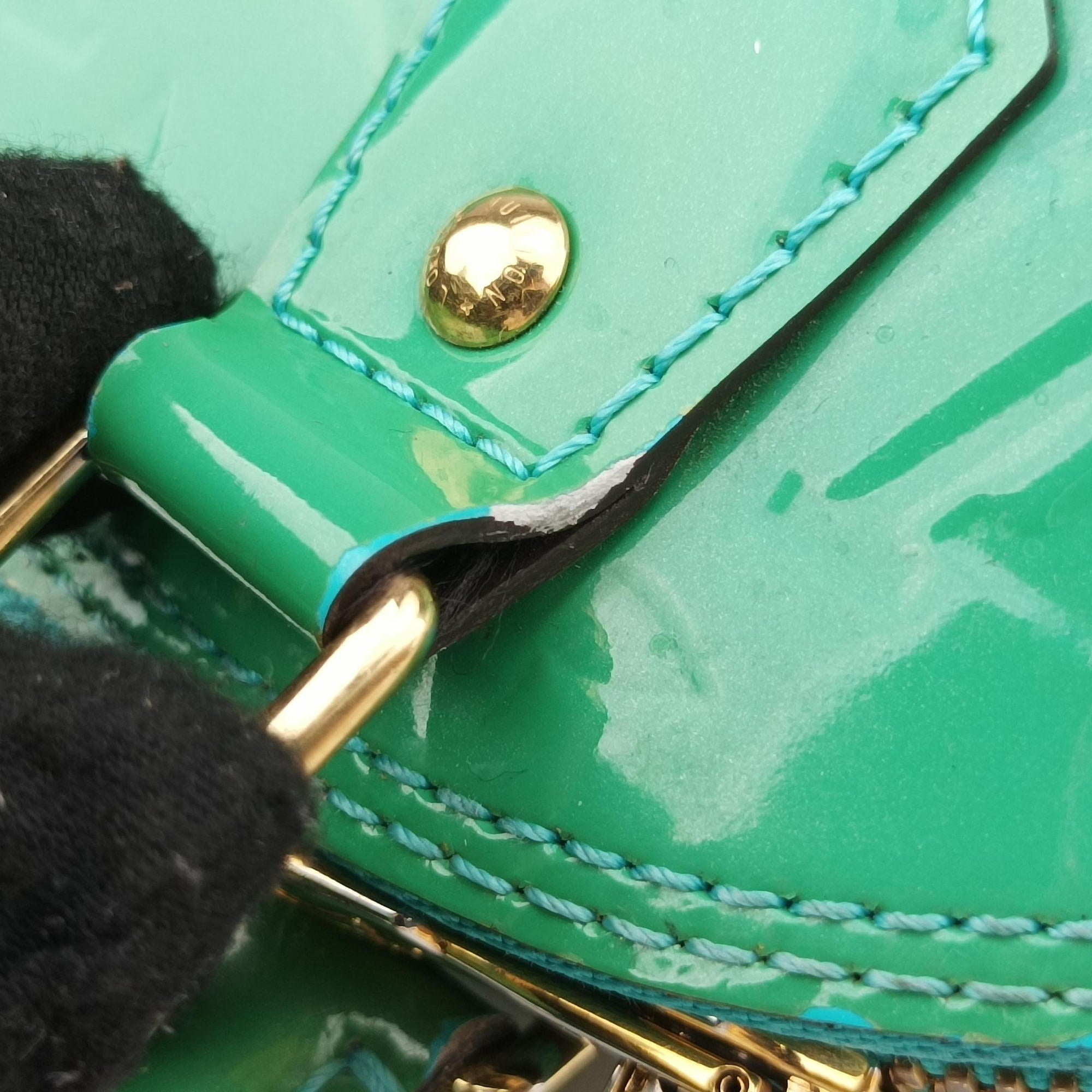Vintage Louis Vuitton Alma BB Blue Lagon Vernis M91696 shoulderbag | stylenewstar