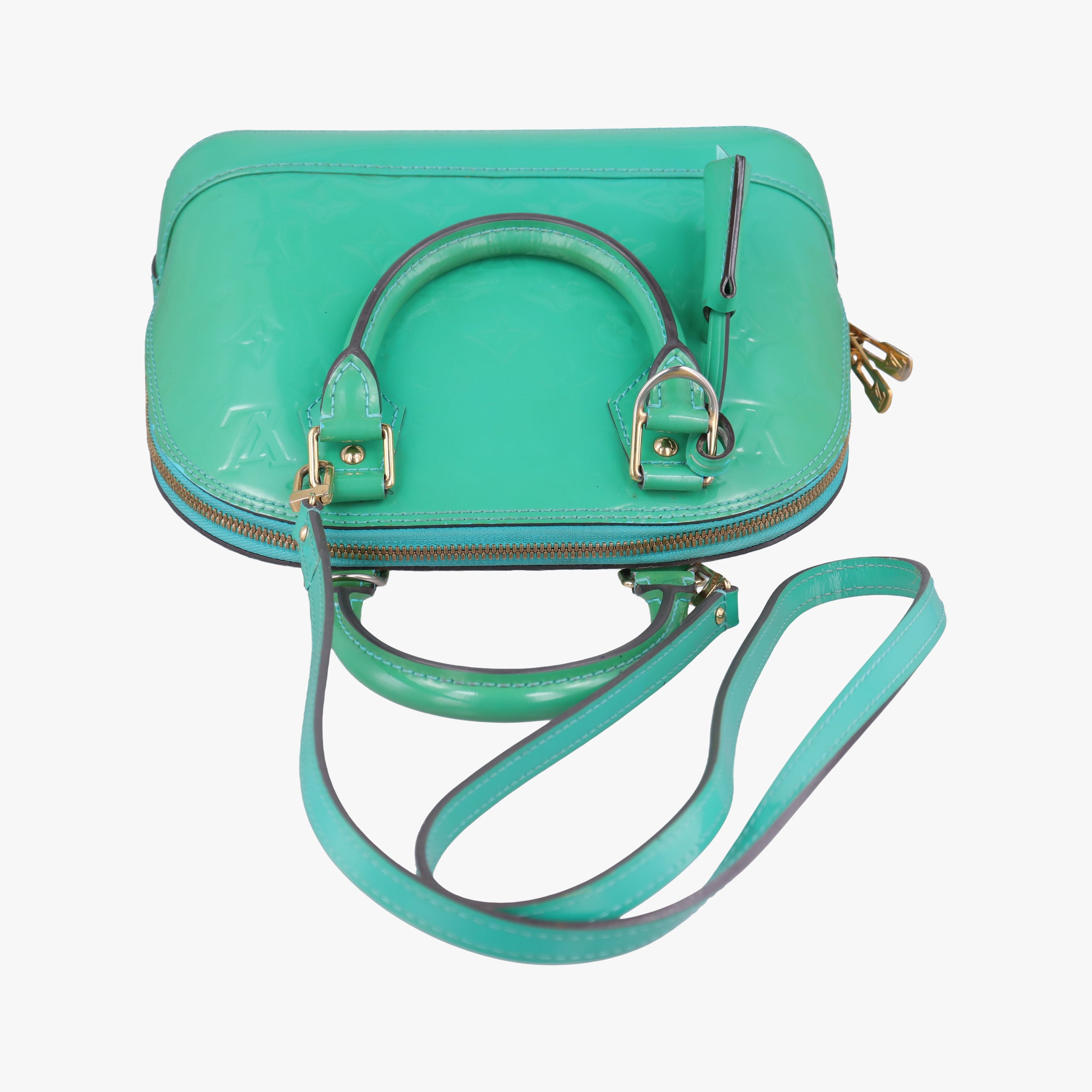 Vintage Louis Vuitton Alma BB Blue Lagon Vernis M91696 shoulderbag | stylenewstar
