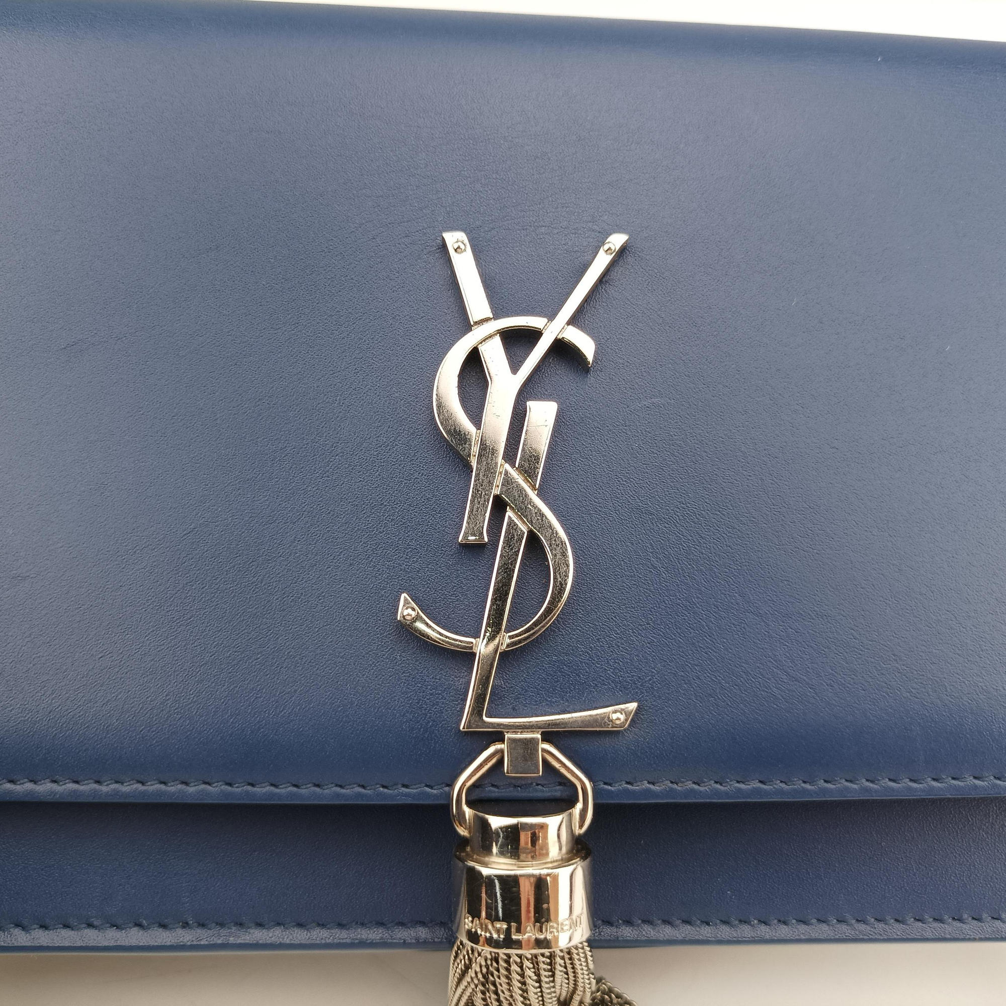 Secondhand Yves Saint Laurent KATE Blue Leather 452159 shoulderbag | stylenewstar