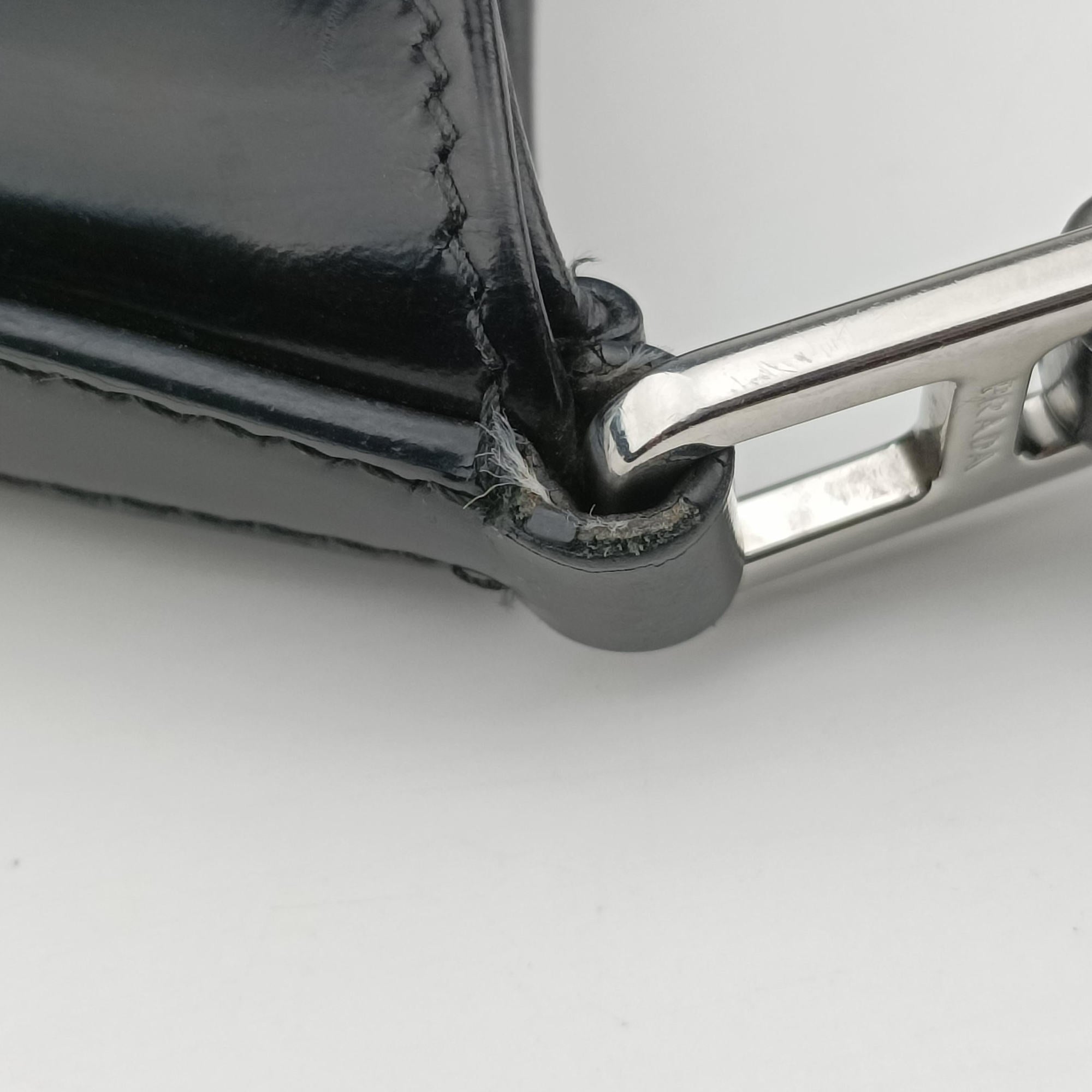Vintage Prada Cleo Black brushed leather 1BC499 shoulderbag | stylenewstar