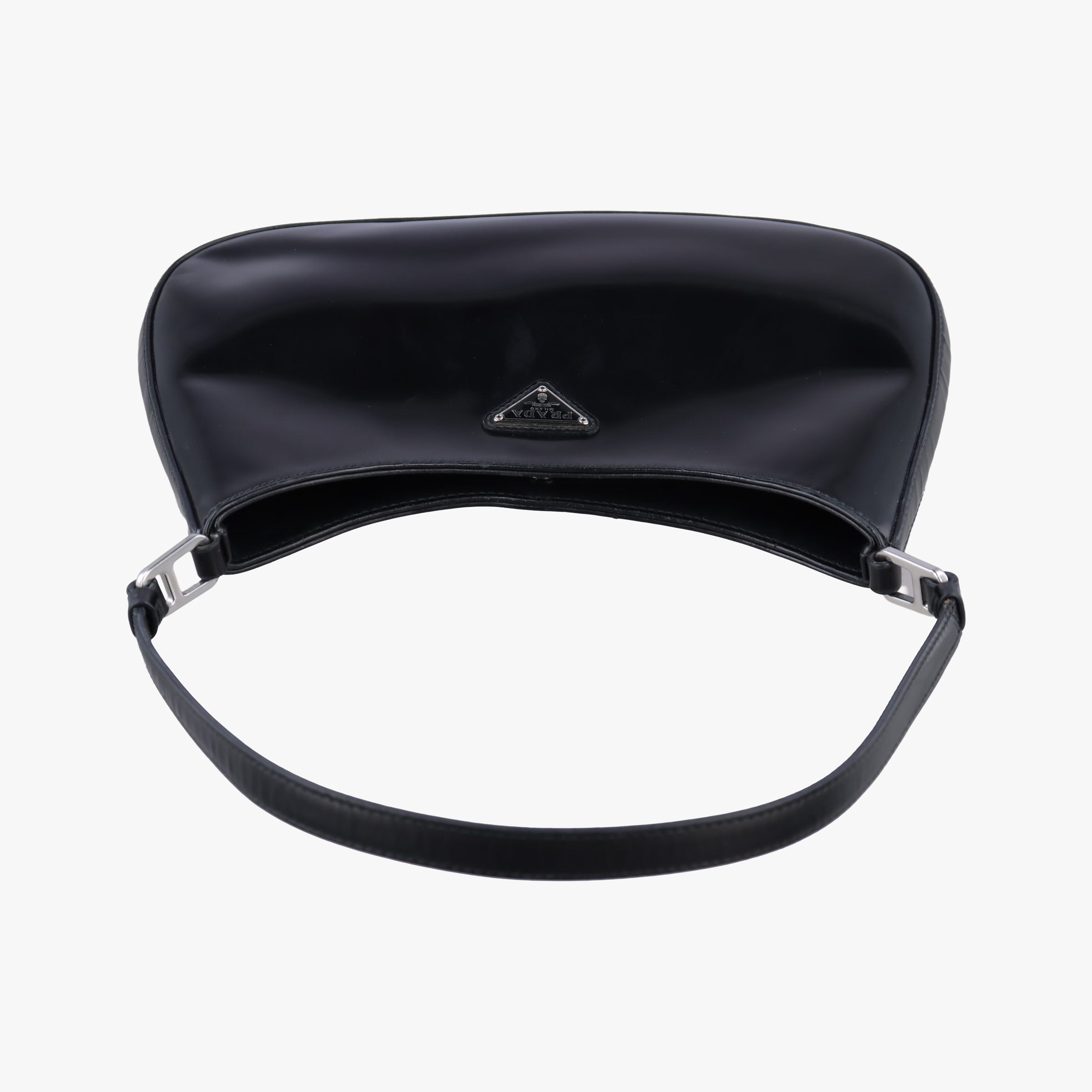 Vintage Prada Cleo Black brushed leather 1BC499 shoulderbag | stylenewstar