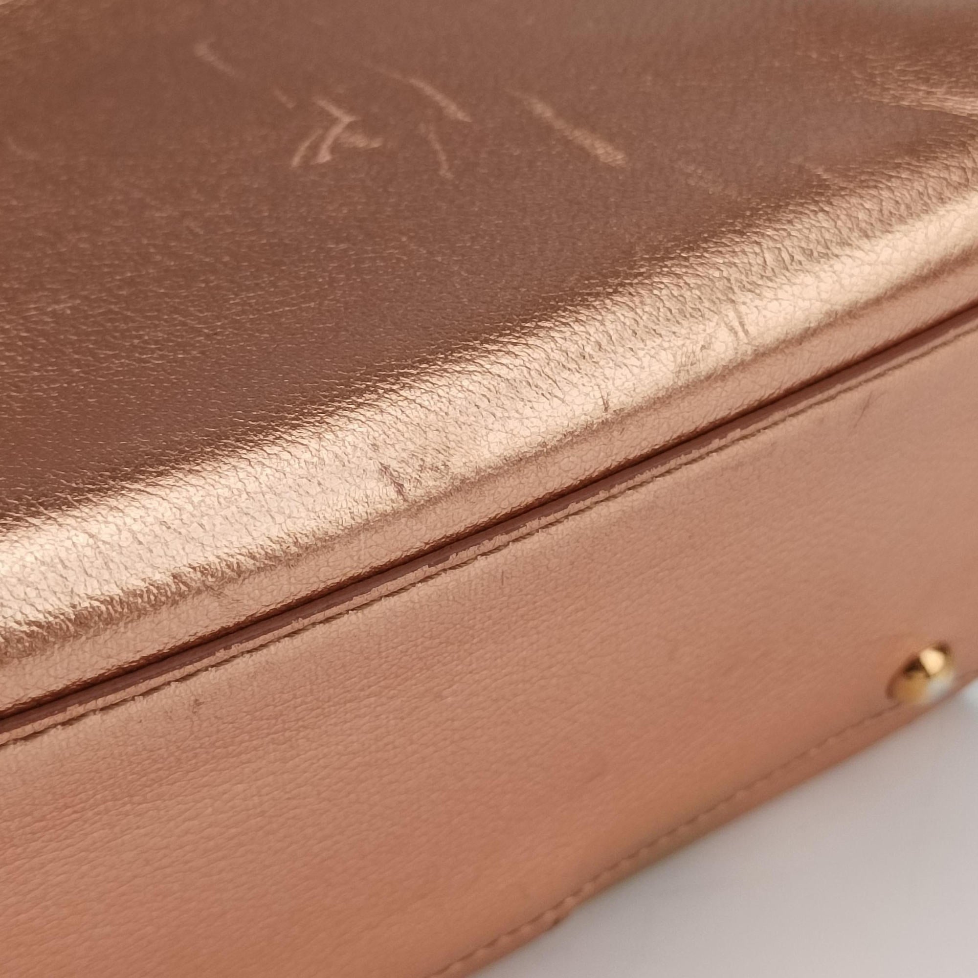 Pre-owned Delvaux Brillant Mini Pink Gold leather  shoulderbag | stylenewstar