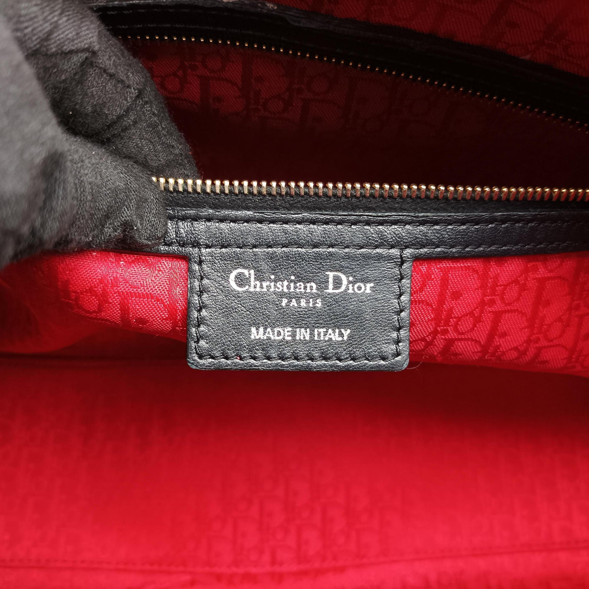 Pre-owned Christian Dior Lady Dior Black lambskin  shoulderbag | stylenewstar