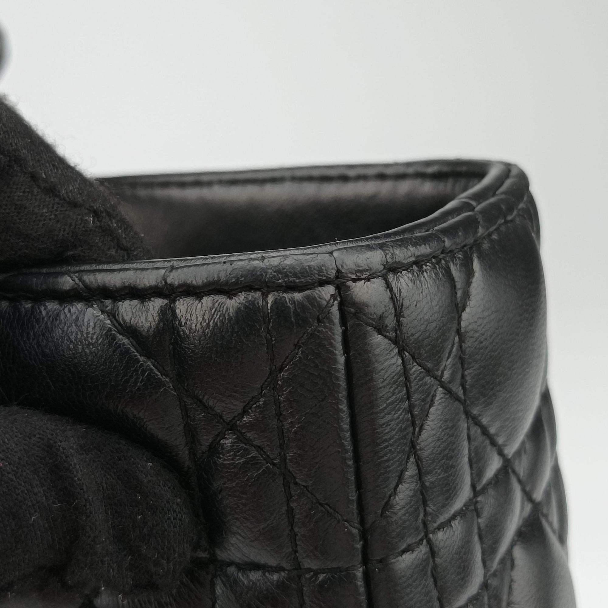 Pre-owned Christian Dior Lady Dior Black lambskin  shoulderbag | stylenewstar