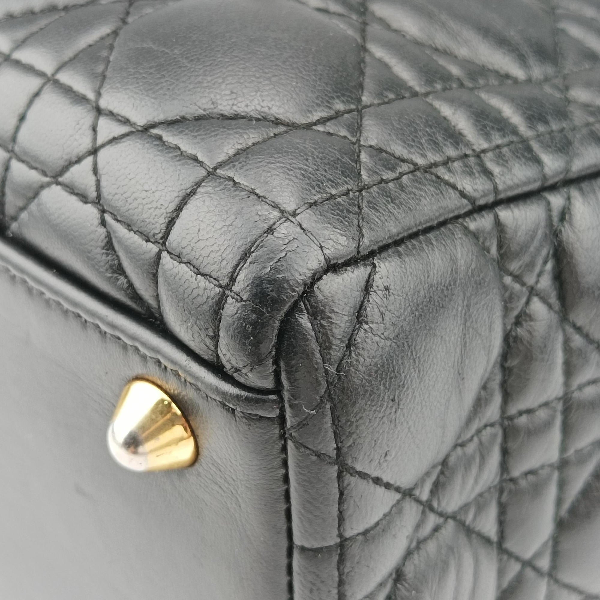 Pre-owned Christian Dior Lady Dior Black lambskin  shoulderbag | stylenewstar