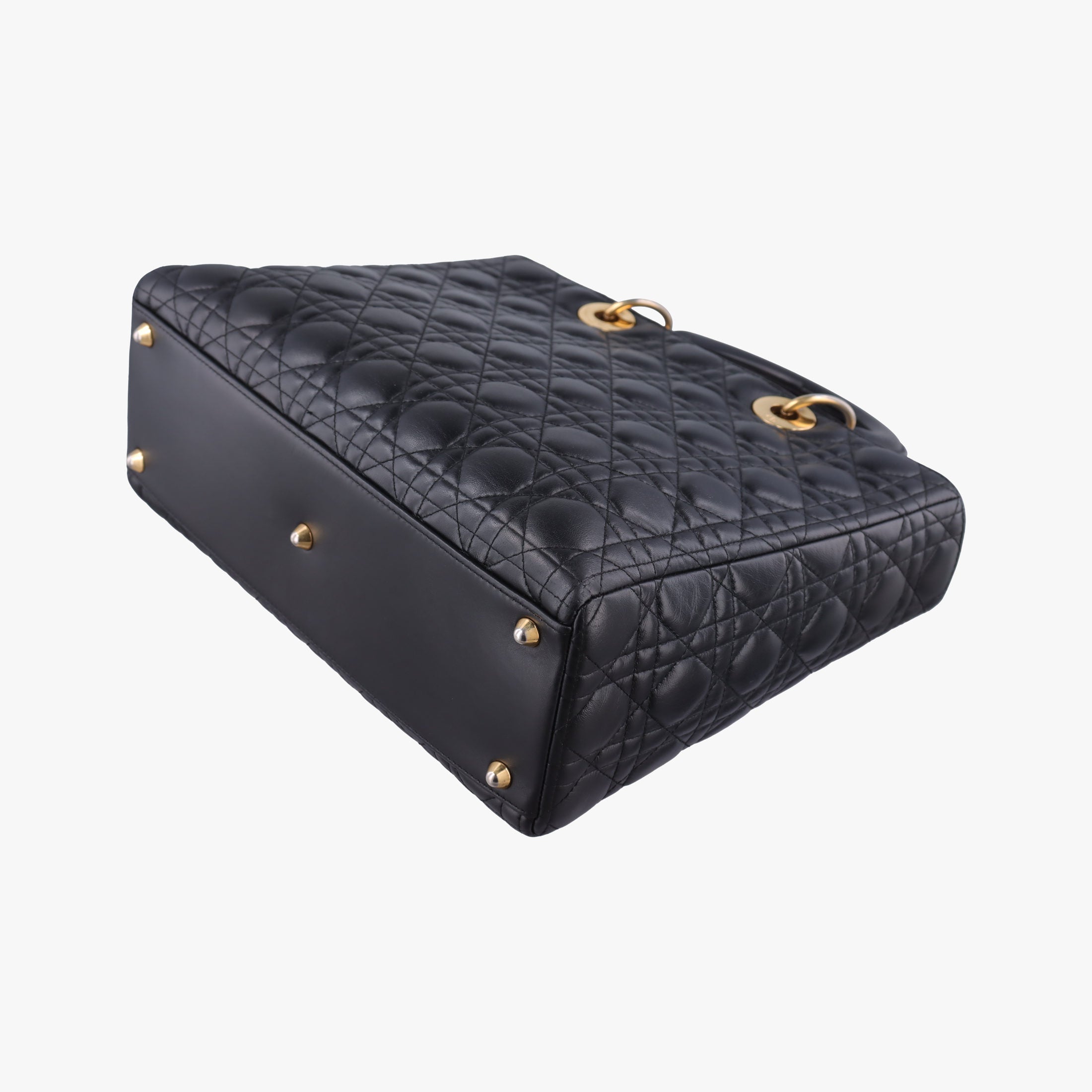 Pre-owned Christian Dior Lady Dior Black lambskin  shoulderbag | stylenewstar