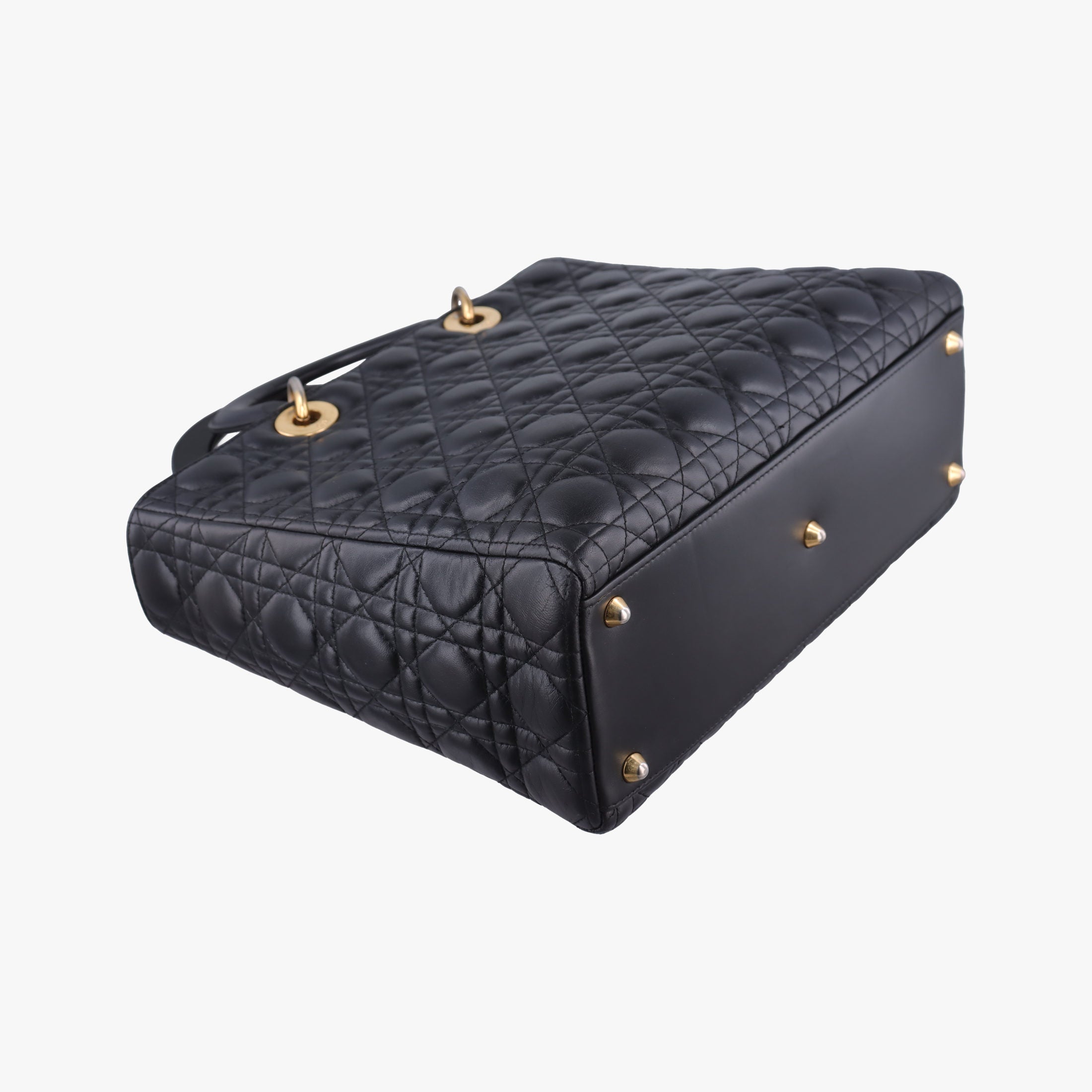 Pre-owned Christian Dior Lady Dior Black lambskin  shoulderbag | stylenewstar