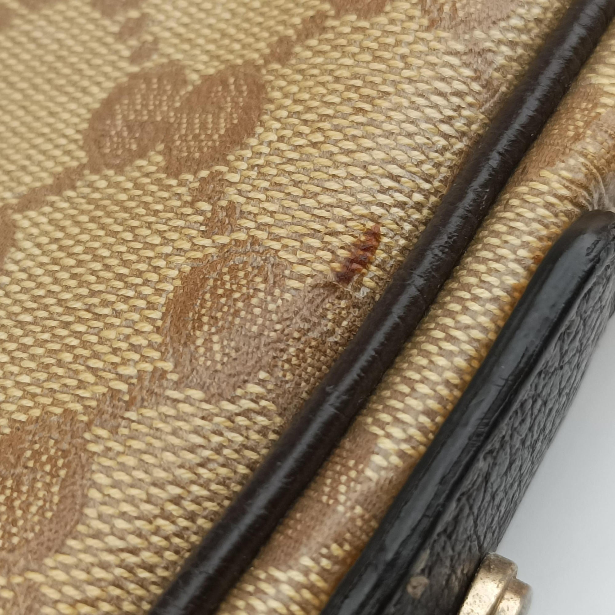Secondhand Gucci GG Crystal Abbey Hobo Beige PVC coated canvas×leather 268636 handbag | stylenewstar