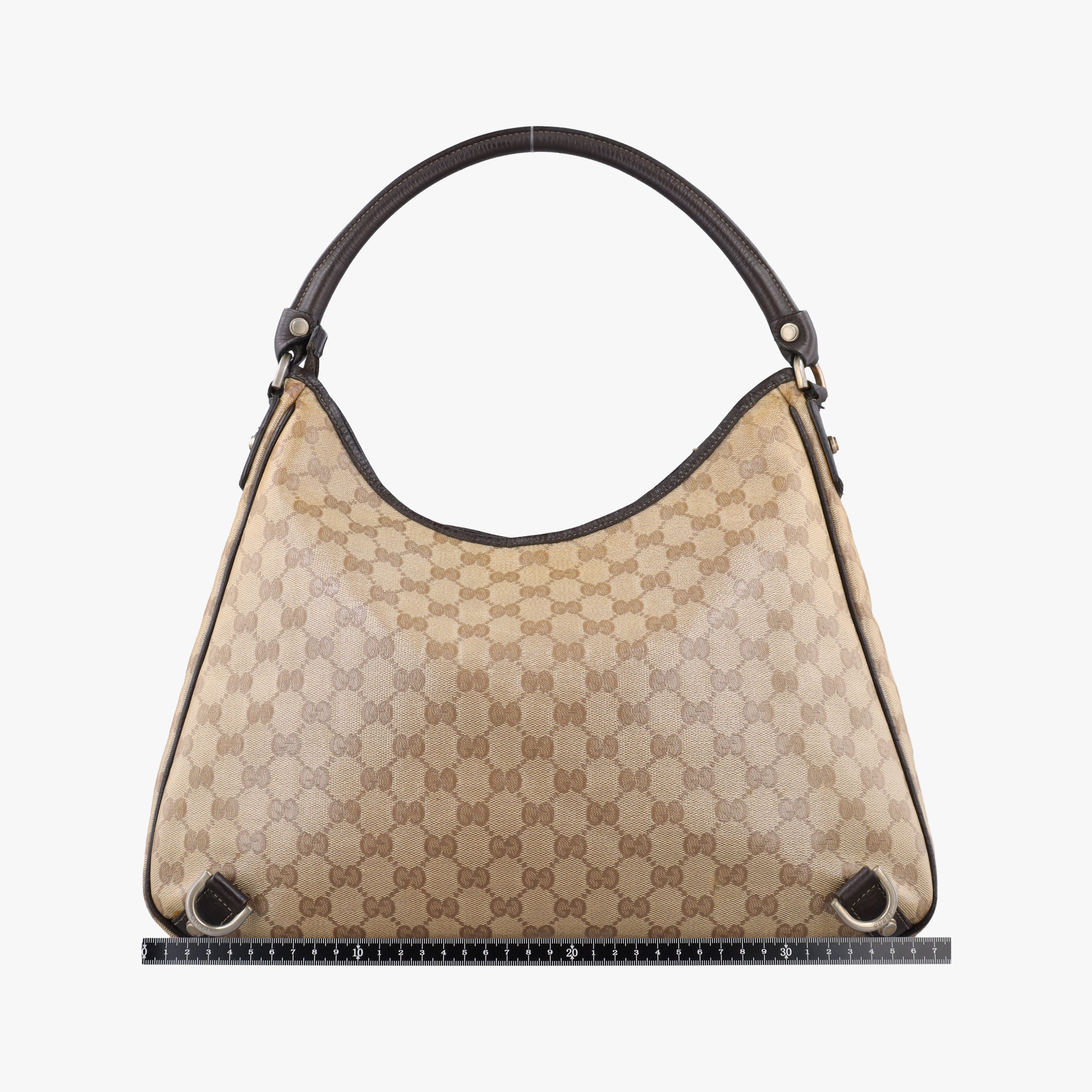 Secondhand Gucci GG Crystal Abbey Hobo Beige PVC coated canvas×leather 268636 handbag | stylenewstar