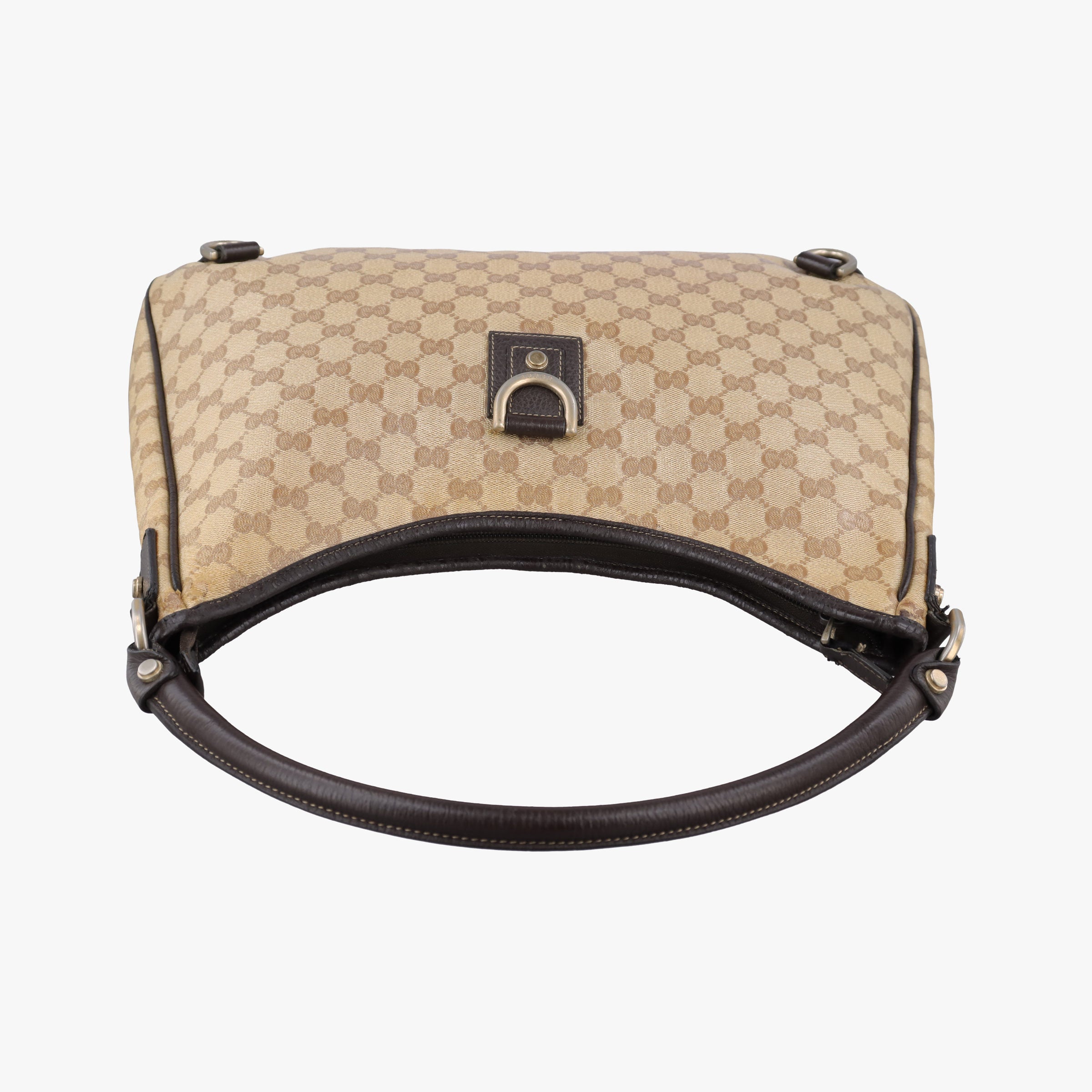 Secondhand Gucci GG Crystal Abbey Hobo Beige PVC coated canvas×leather 268636 handbag | stylenewstar