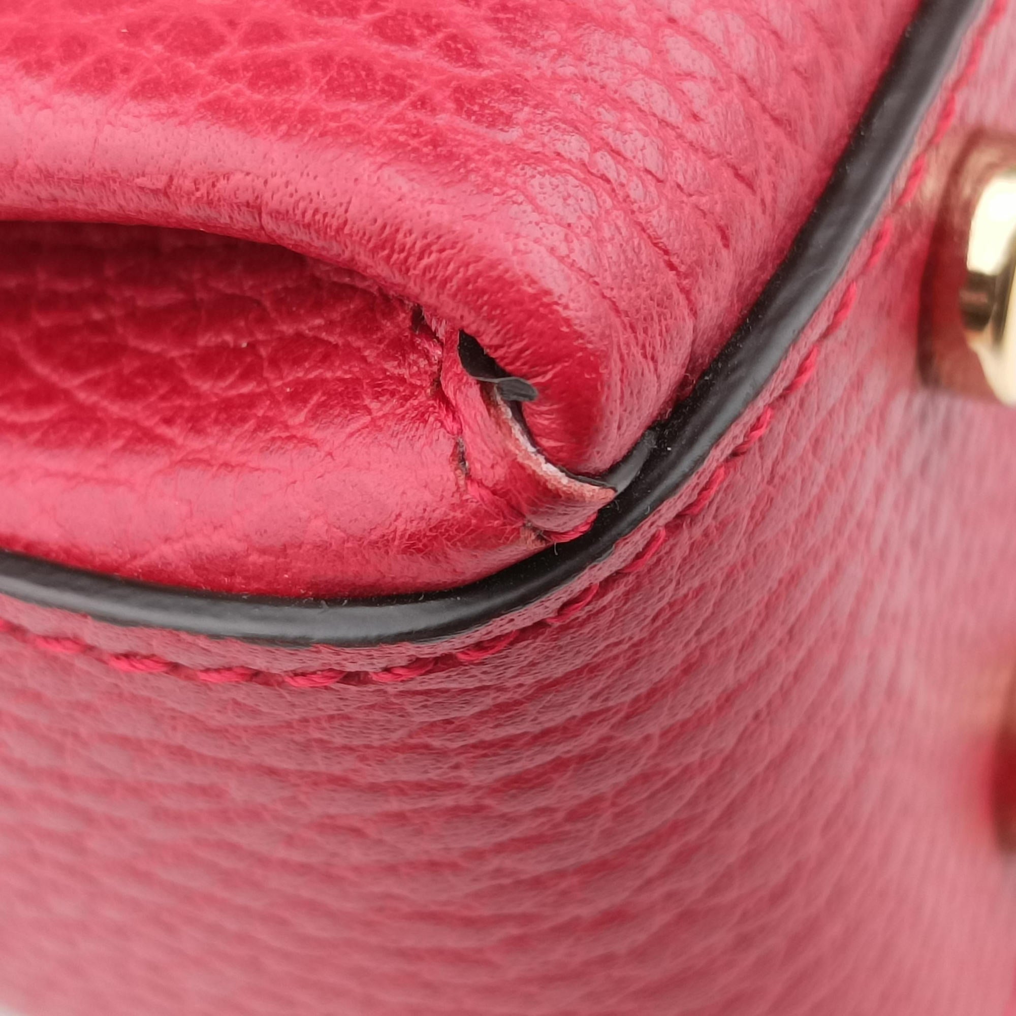 Pre-owned Gucci Interlocking G Red Leather 510302 shoulderbag | stylenewstar