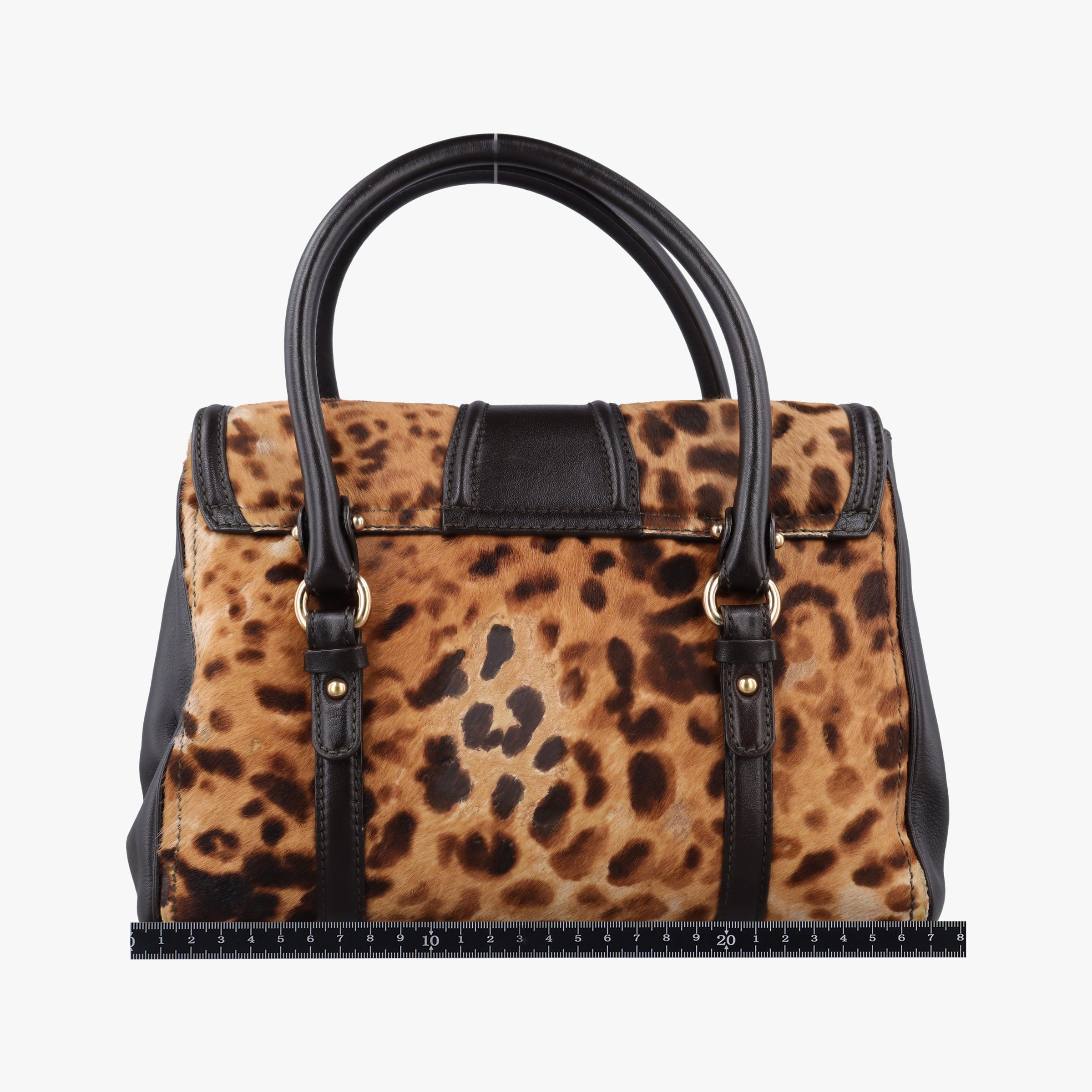 Pre-owned Ferragamo Vara Bow Brown x Black ponyhair  handbag | stylenewstar