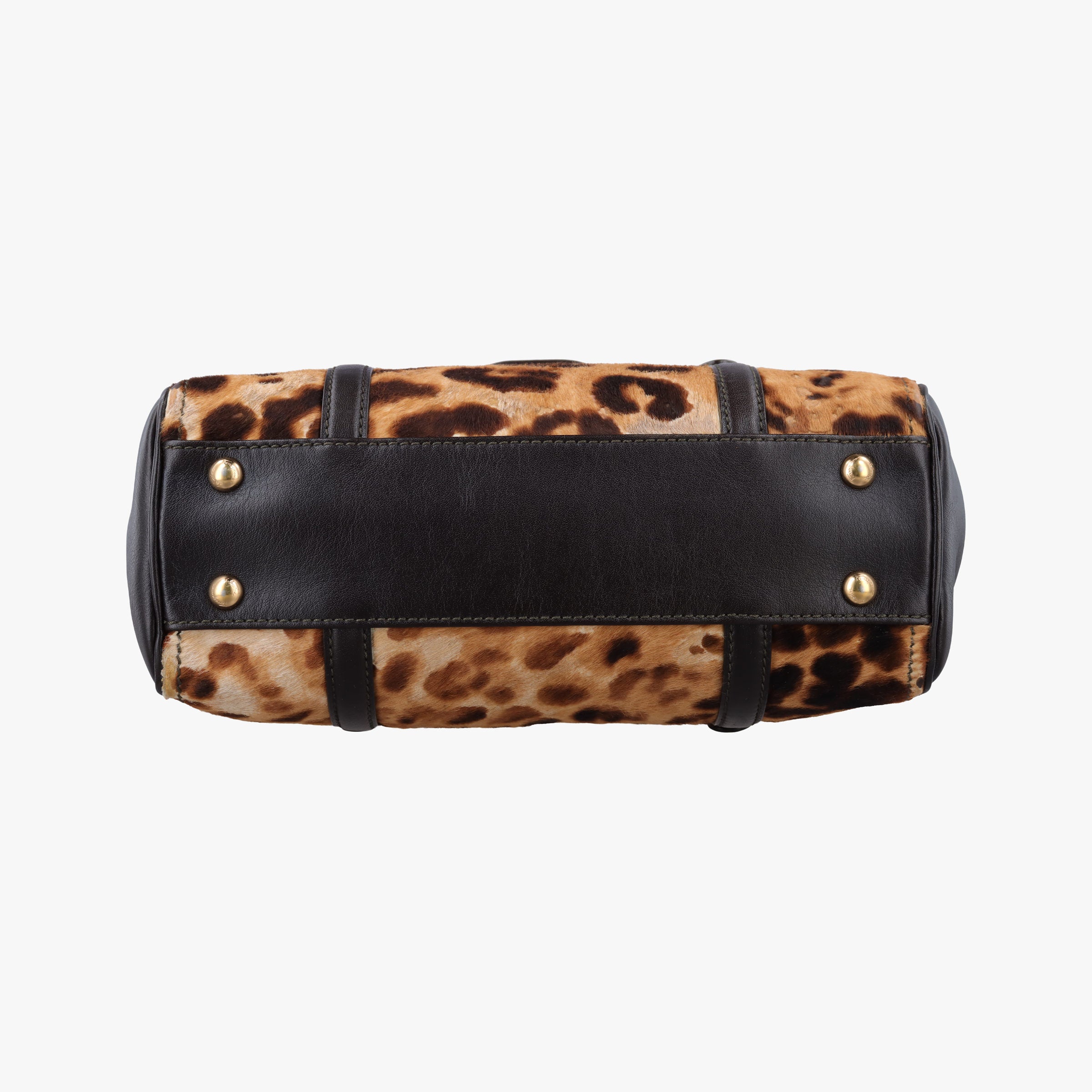 Pre-owned Ferragamo Vara Bow Brown x Black ponyhair  handbag | stylenewstar